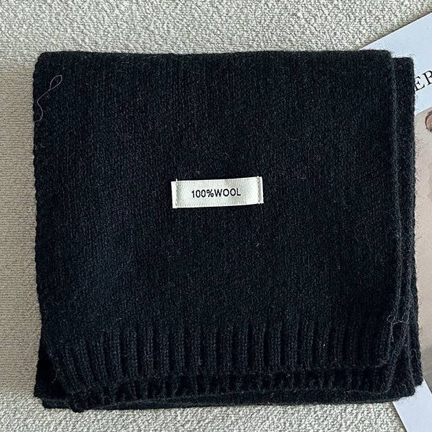 100% Wool Knitted Narrow Scarf - Image 3