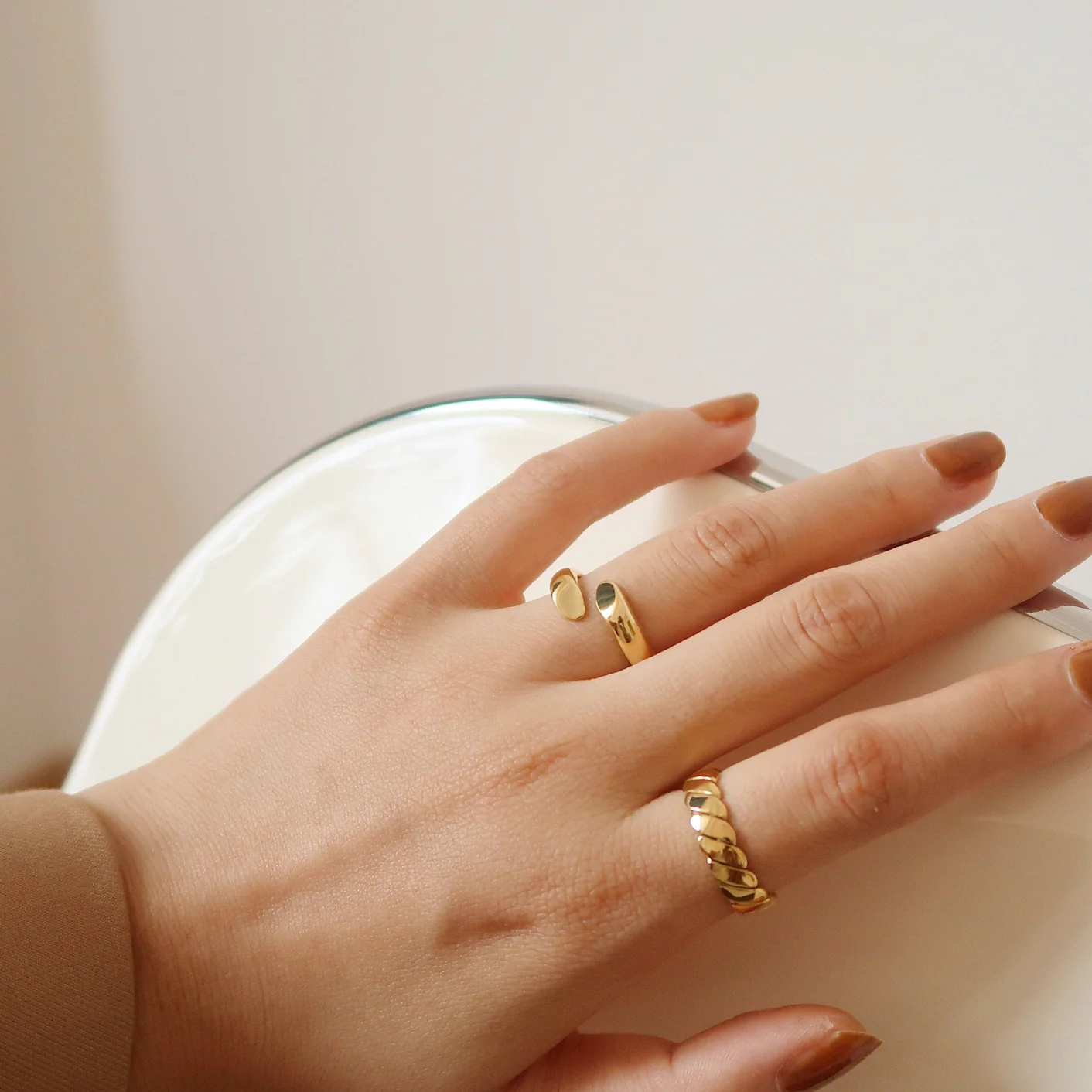 18K Gold Filled Chunky Open Ring - Image 5
