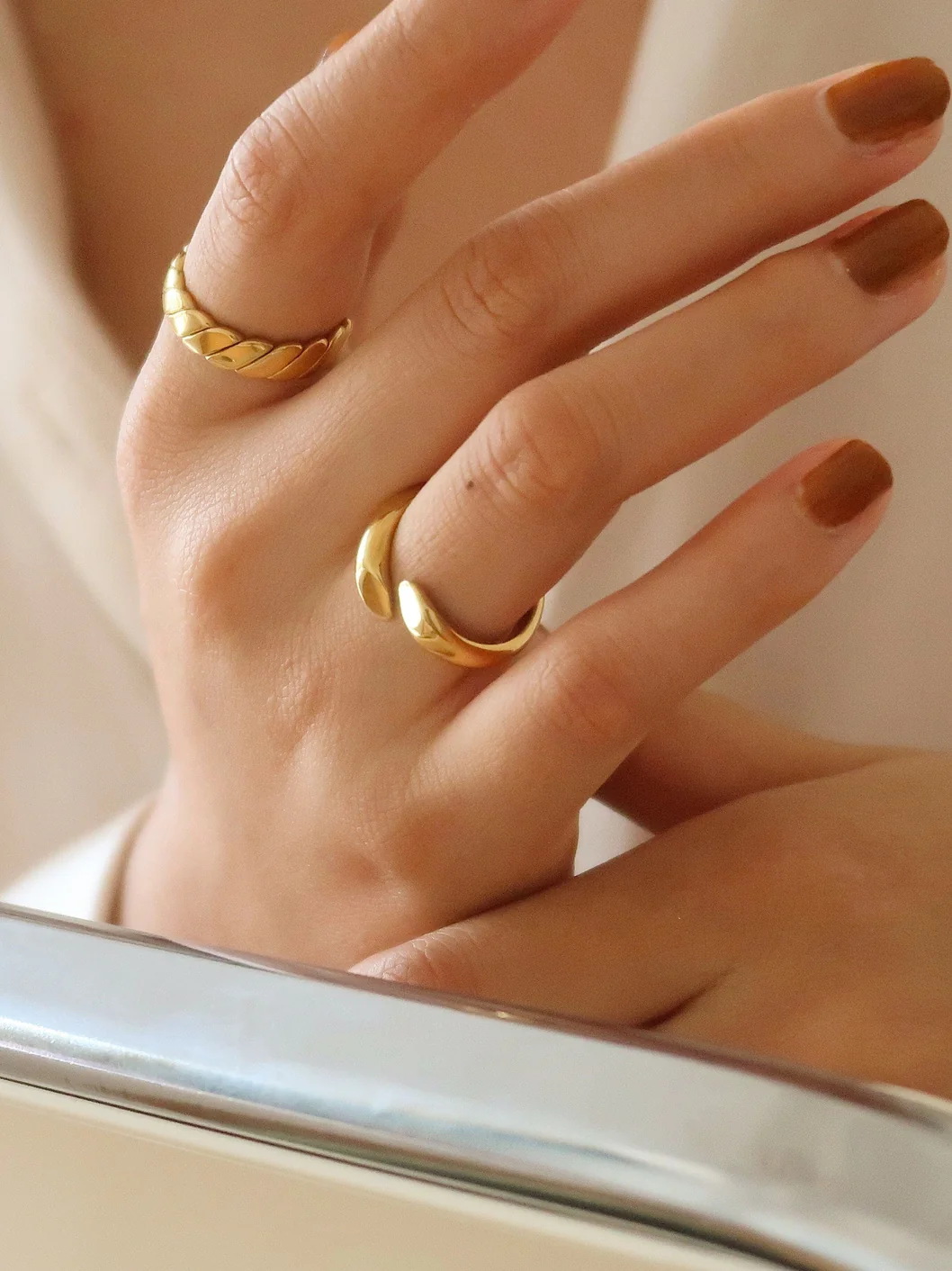 18K Gold Filled Chunky Open Ring - Image 7