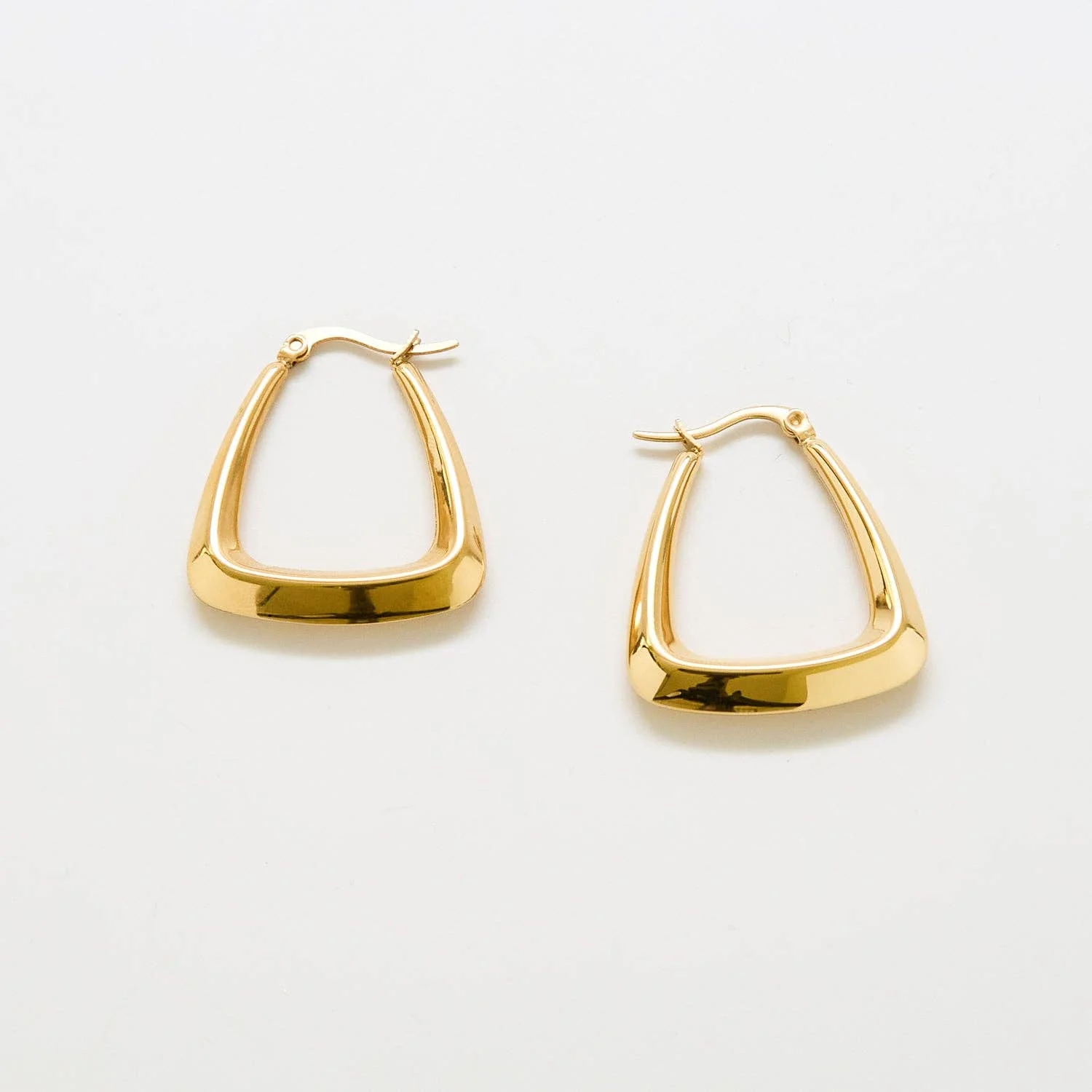 Admiral Row - Medium Gold Triangle Hoop Earrings