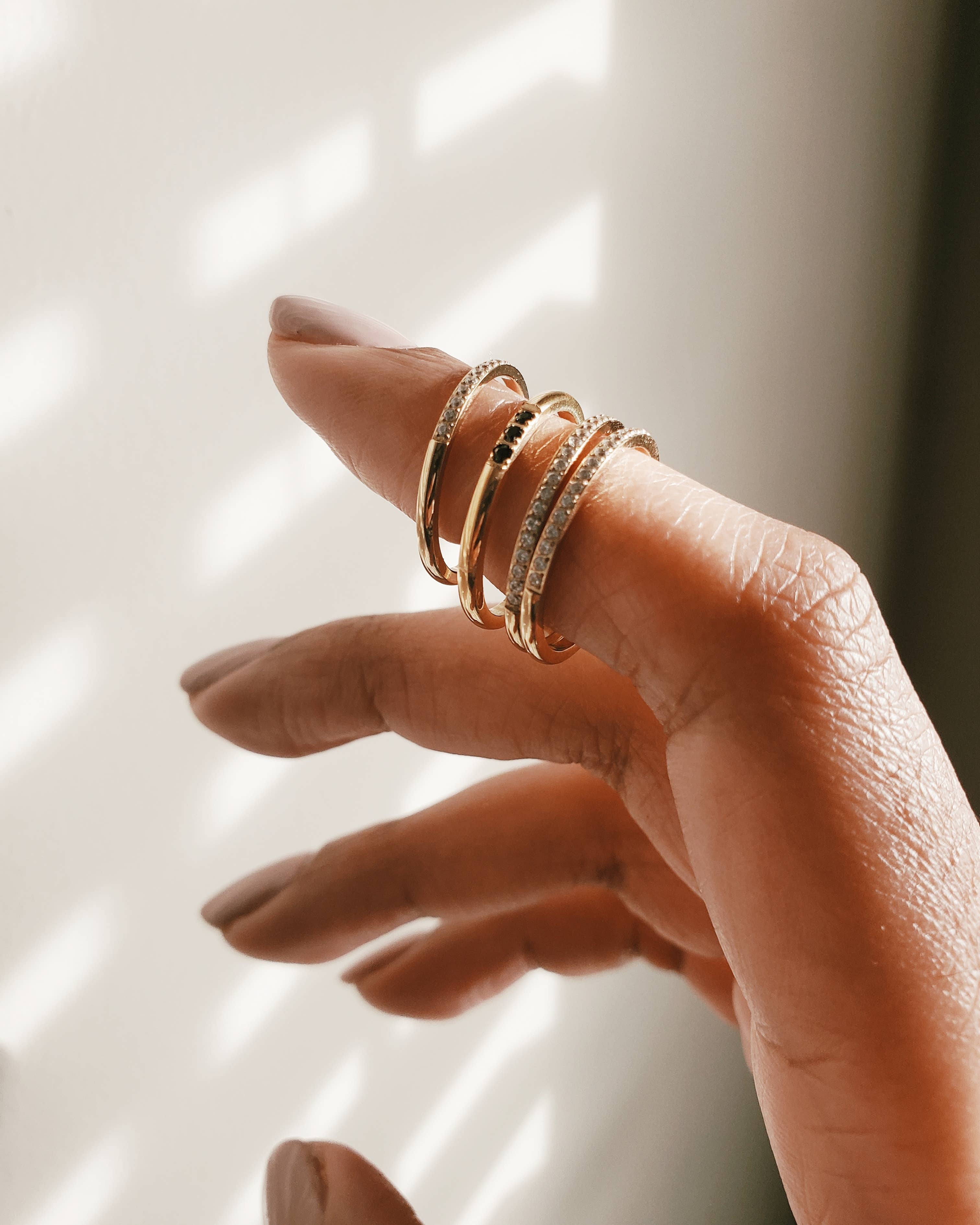 Admiral Row - Pave Gold Stacking Ring - Image 3