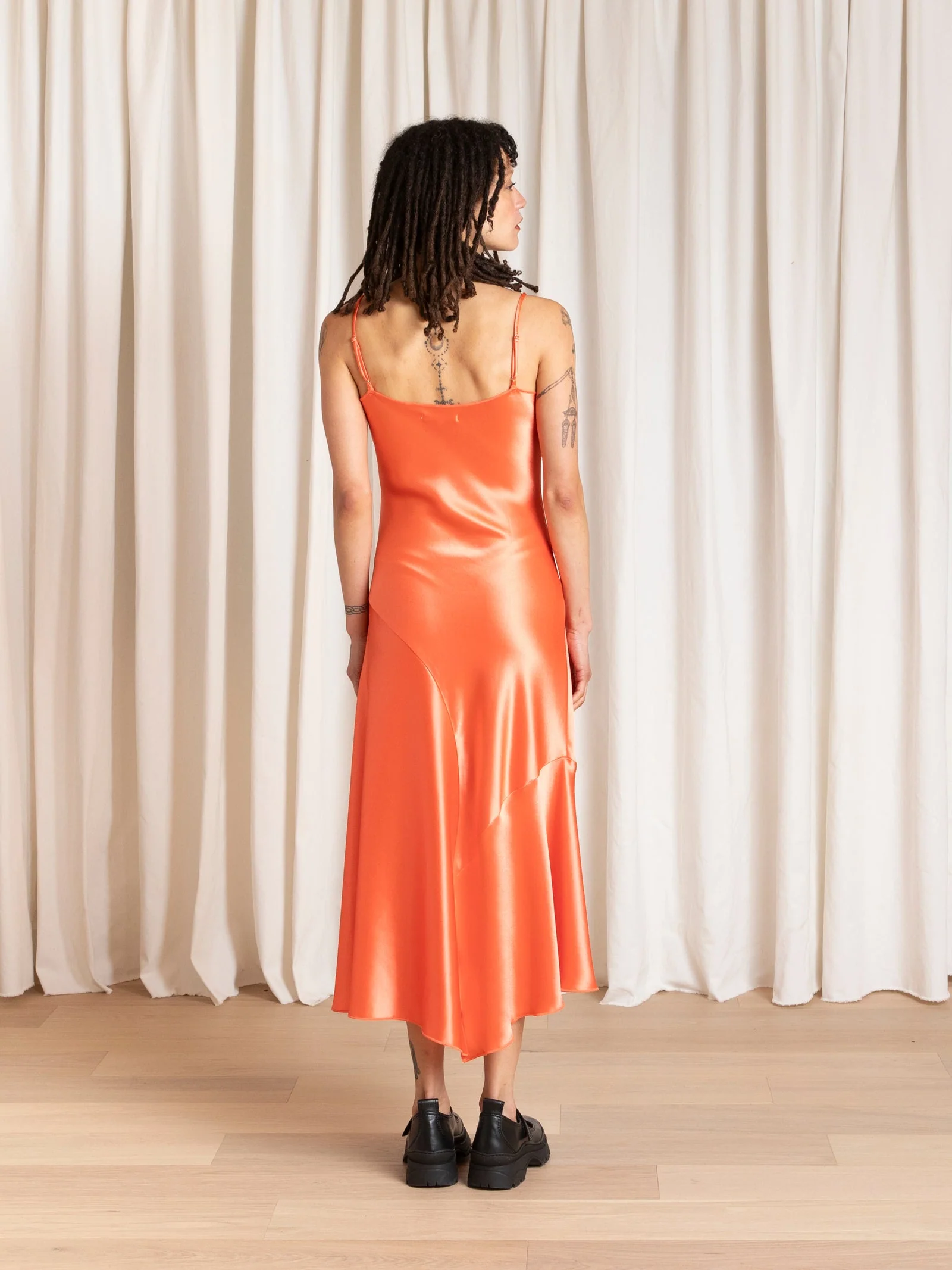 Ali Golden - Asymmetric Tank Dress Neon Orange - Image 4