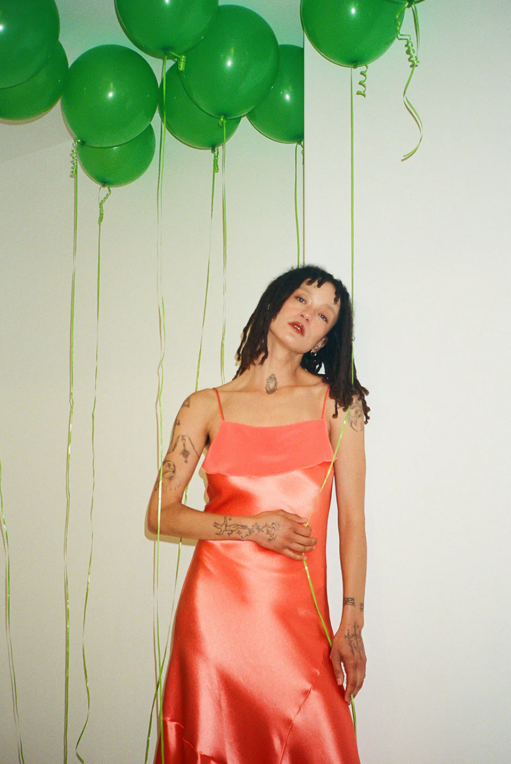 Ali Golden - Asymmetric Tank Dress Neon Orange - Image 5