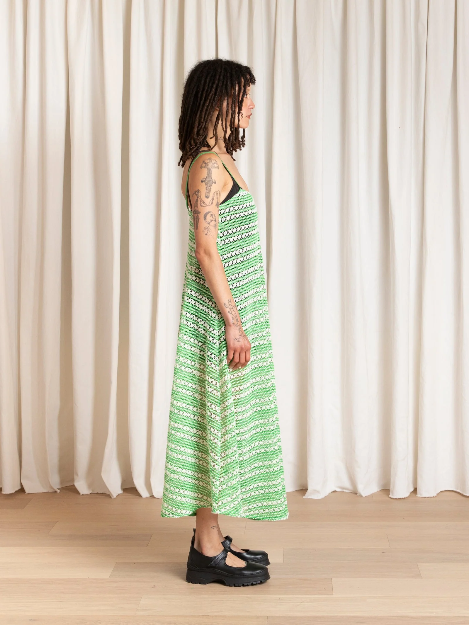 Ali Golden - Lime/Ivory Crochet Full Hem Dress - Image 7