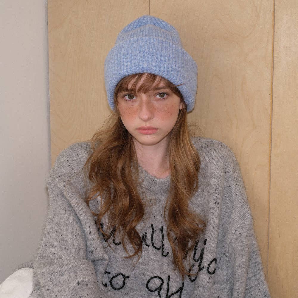 Alpaca Wool Blend Knitted Beanie - Image 3