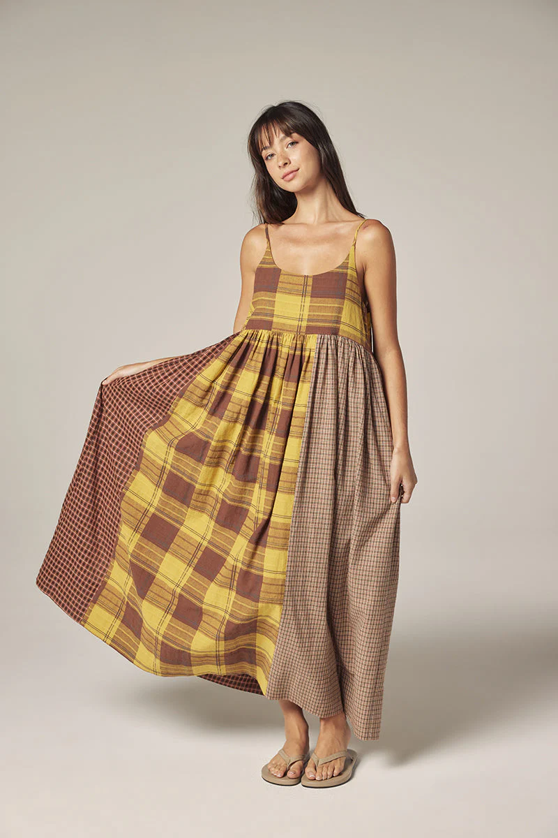 Amente Plaid Contrast Midi Dress - Image 2