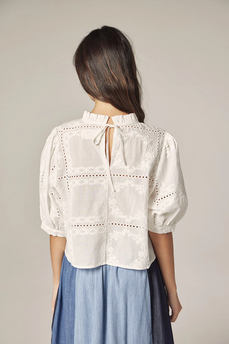 Amente Puff Sleeve Tie Back Top - Image 3