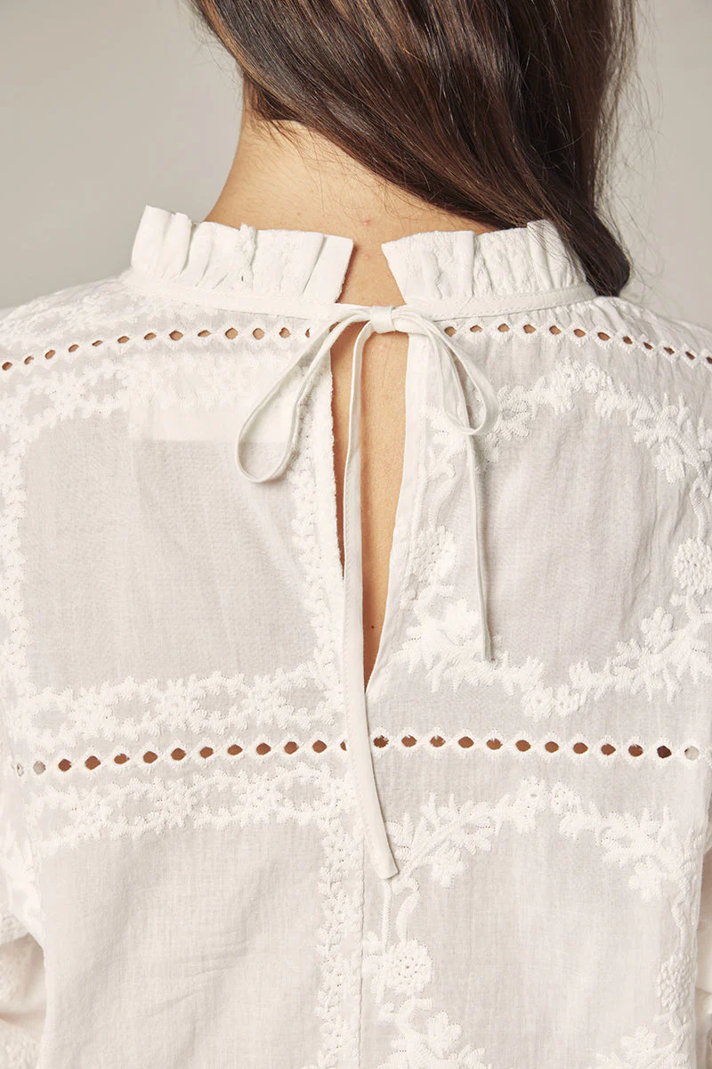 Amente Puff Sleeve Tie Back Top - Image 4