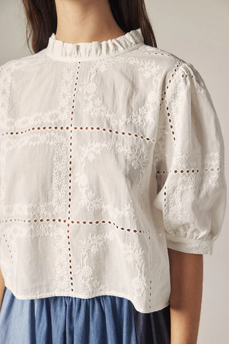 Amente Puff Sleeve Tie Back Top - Image 5
