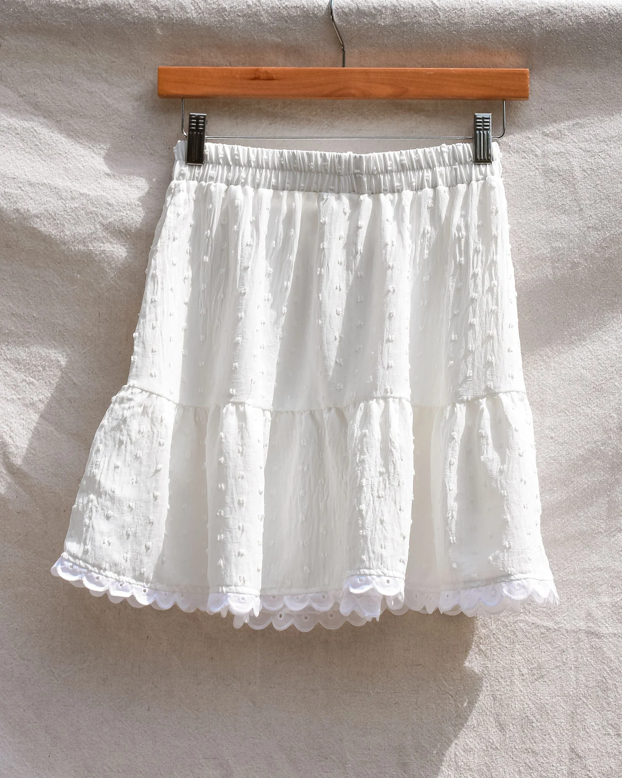Aria White Mini Tiered Skirt - Image 5