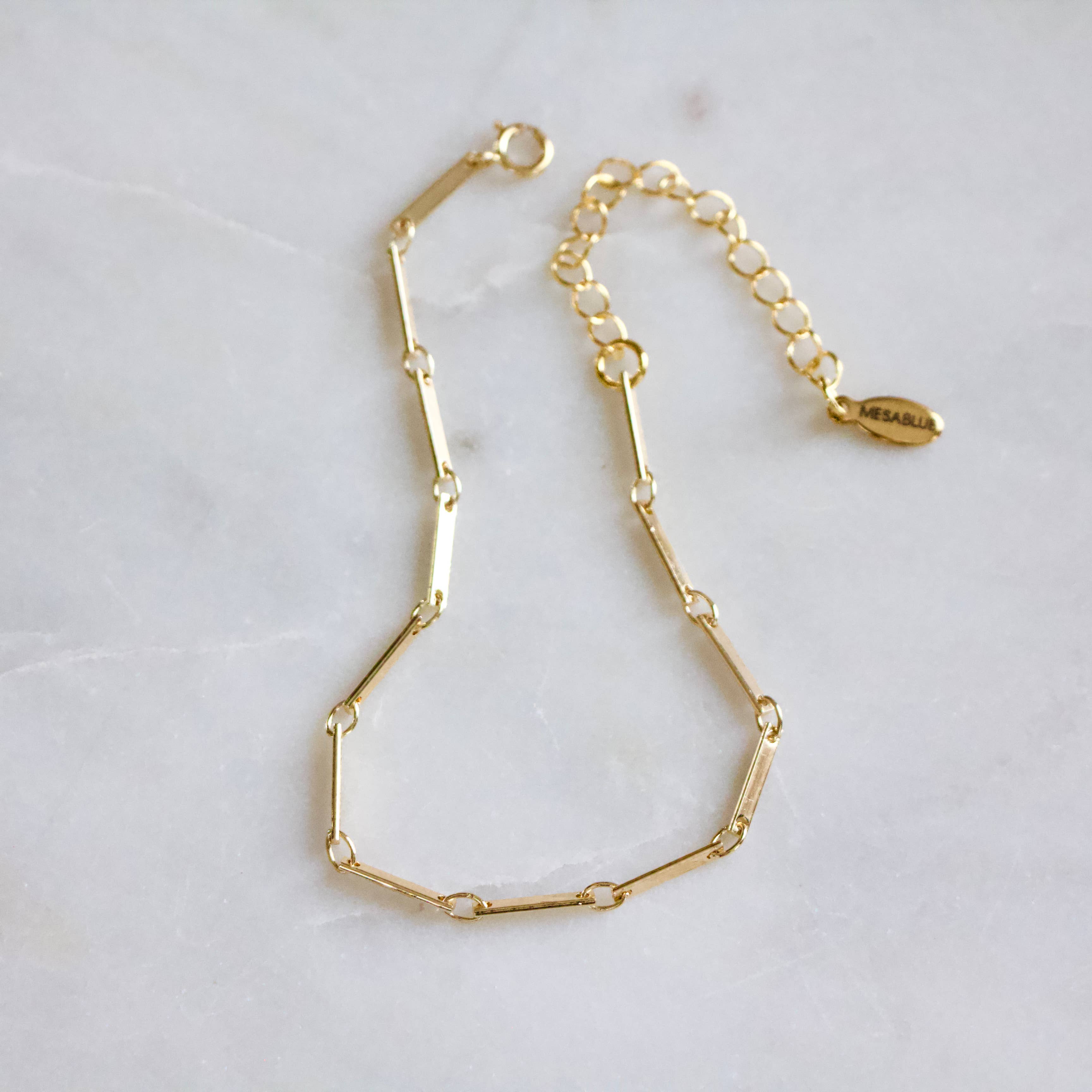 Bar Chain Bracelet - Gold - Image 2