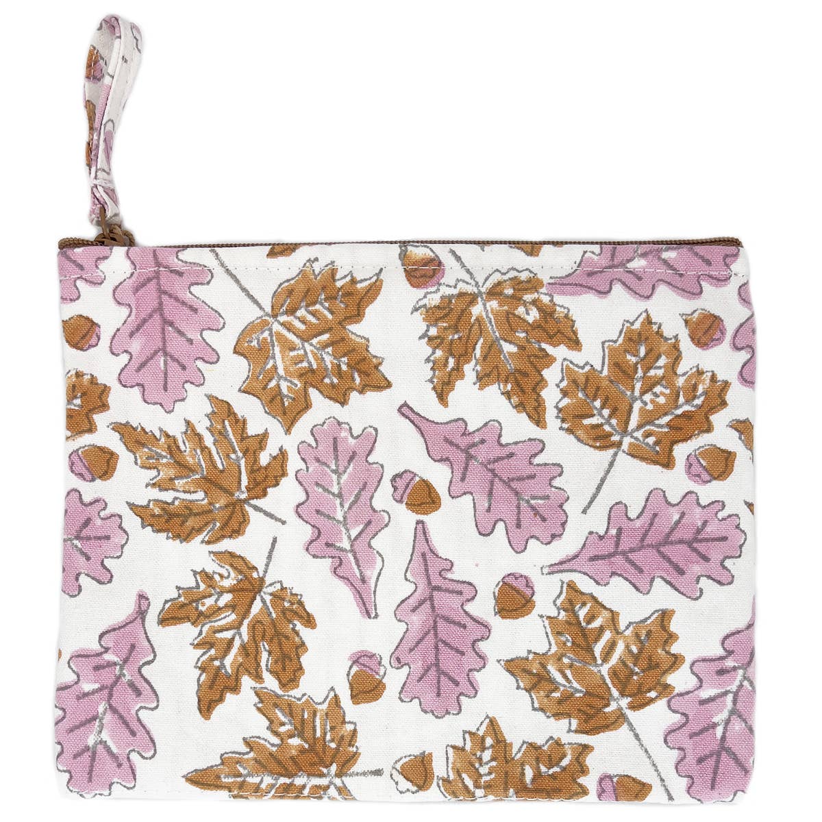 Block-Printed Canvas Zipper Pouch