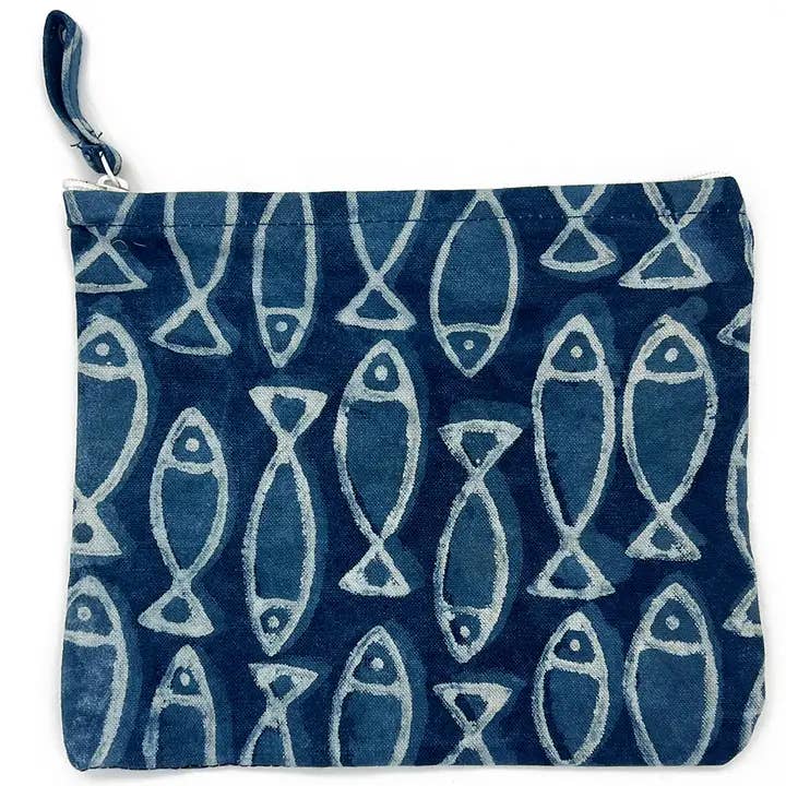 Block-Printed Canvas Zipper Pouch - Image 10
