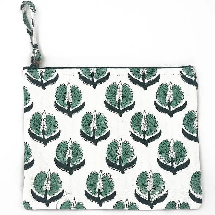 Block-Printed Canvas Zipper Pouch - Image 8