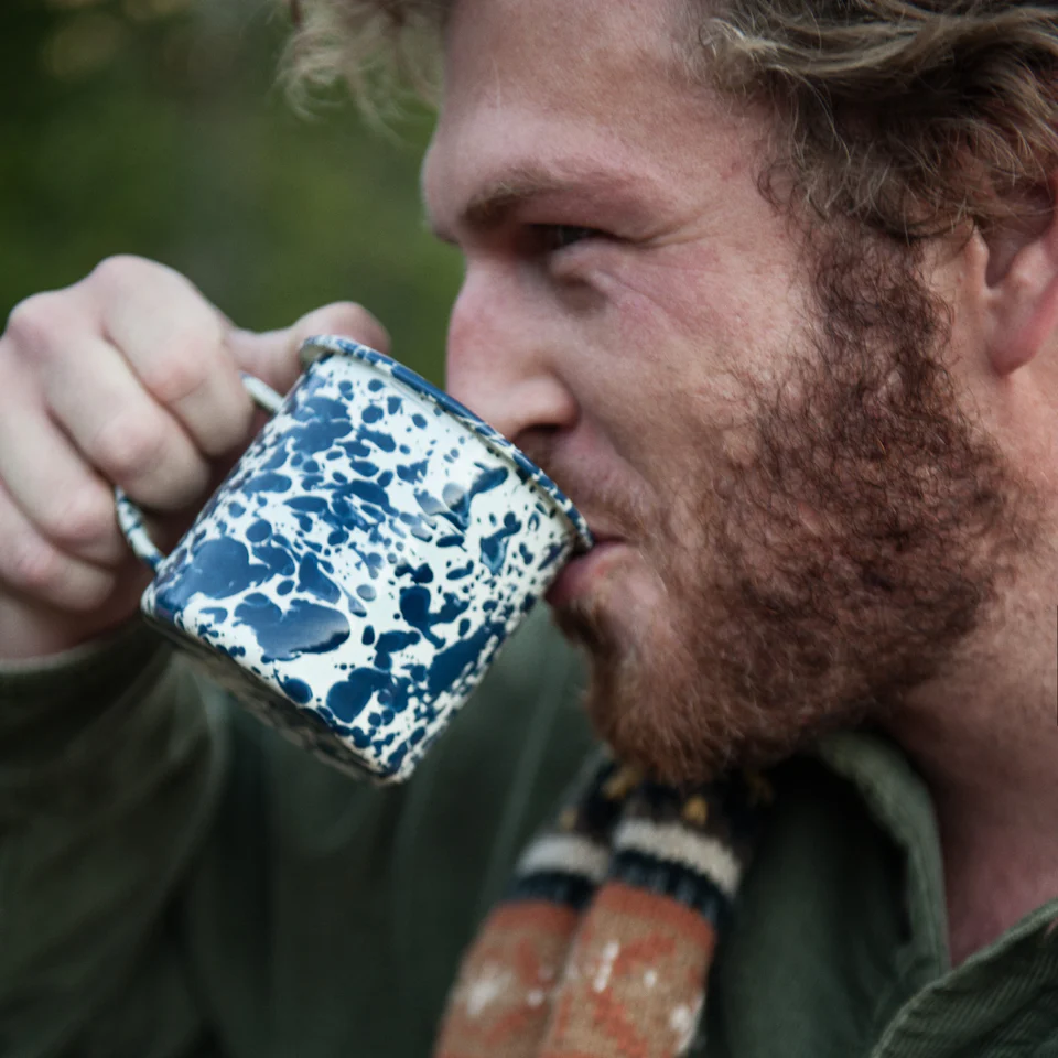 Blue Splatter Enamelware 12 oz Mug - Image 4