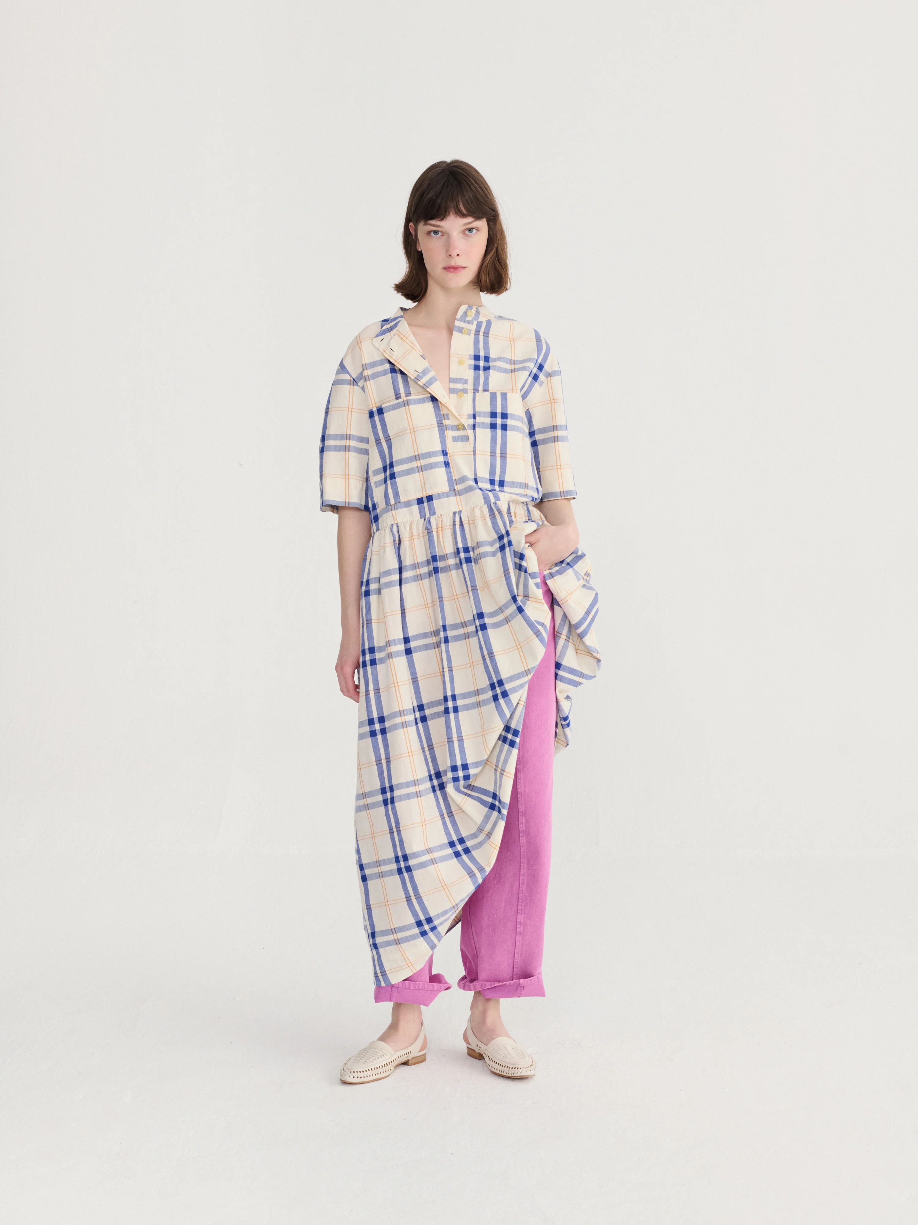 Bobo Choses Fun Tartan Cotton Dress - Image 7