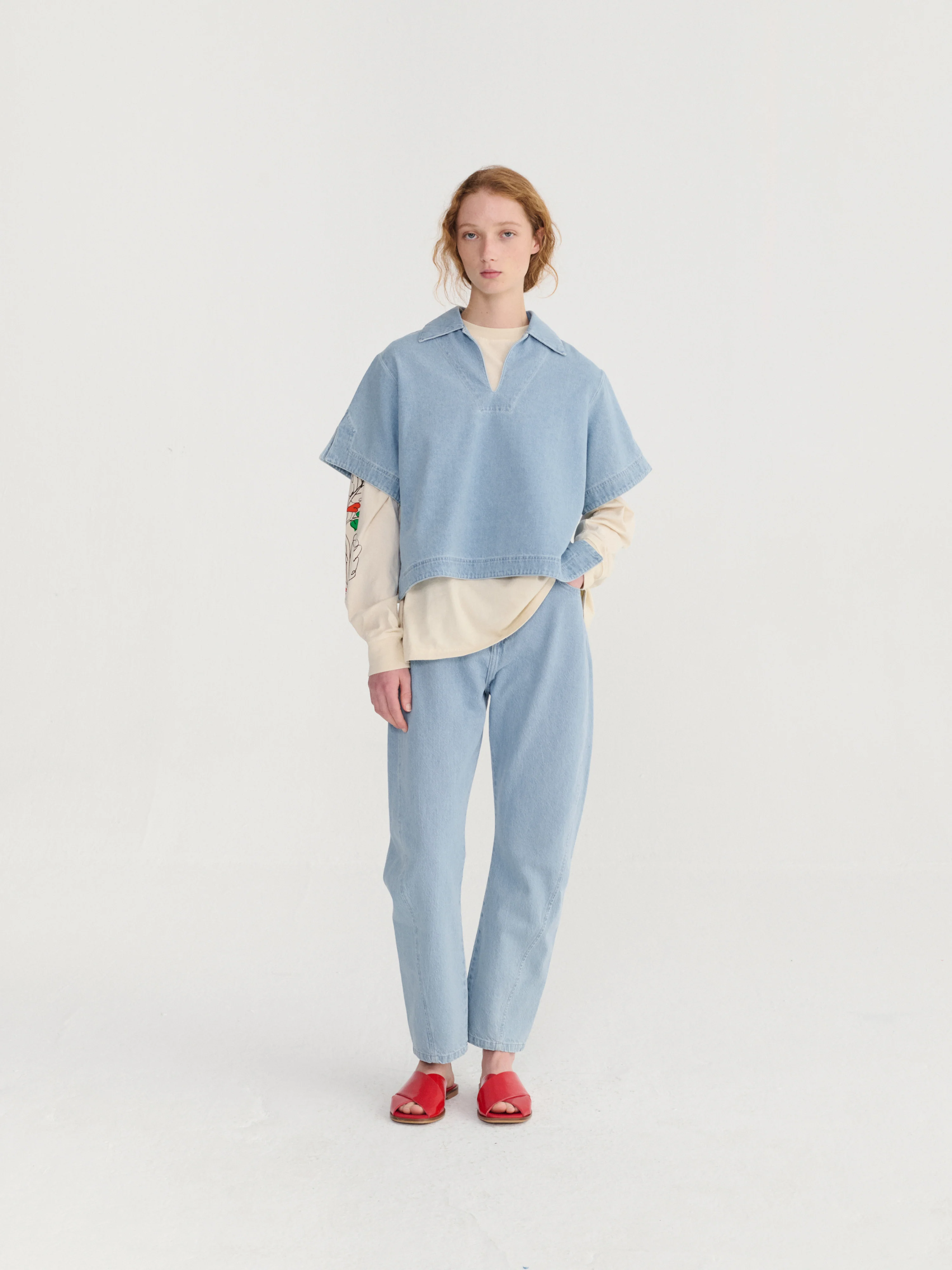 Bobo Choses Relaxed Denim Polo Shirt - Image 4