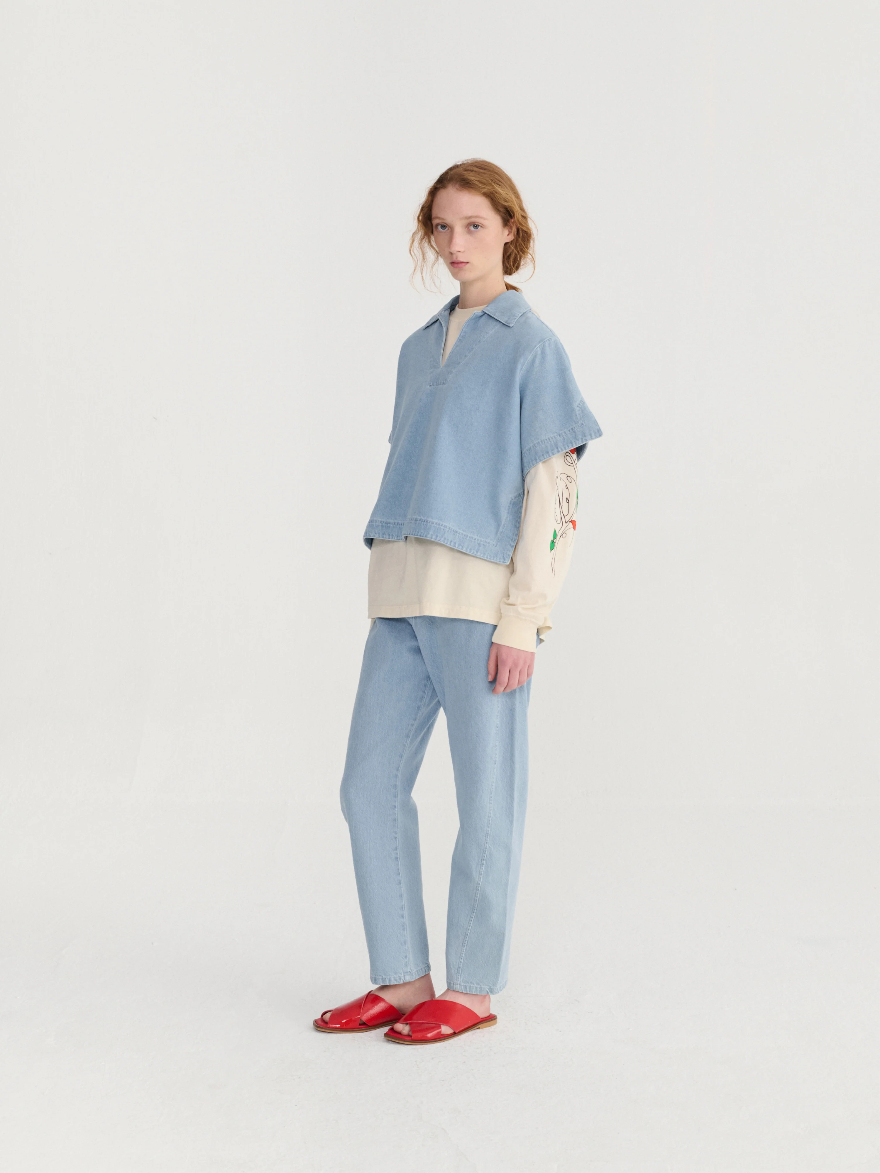 Bobo Choses Relaxed Denim Polo Shirt - Image 5