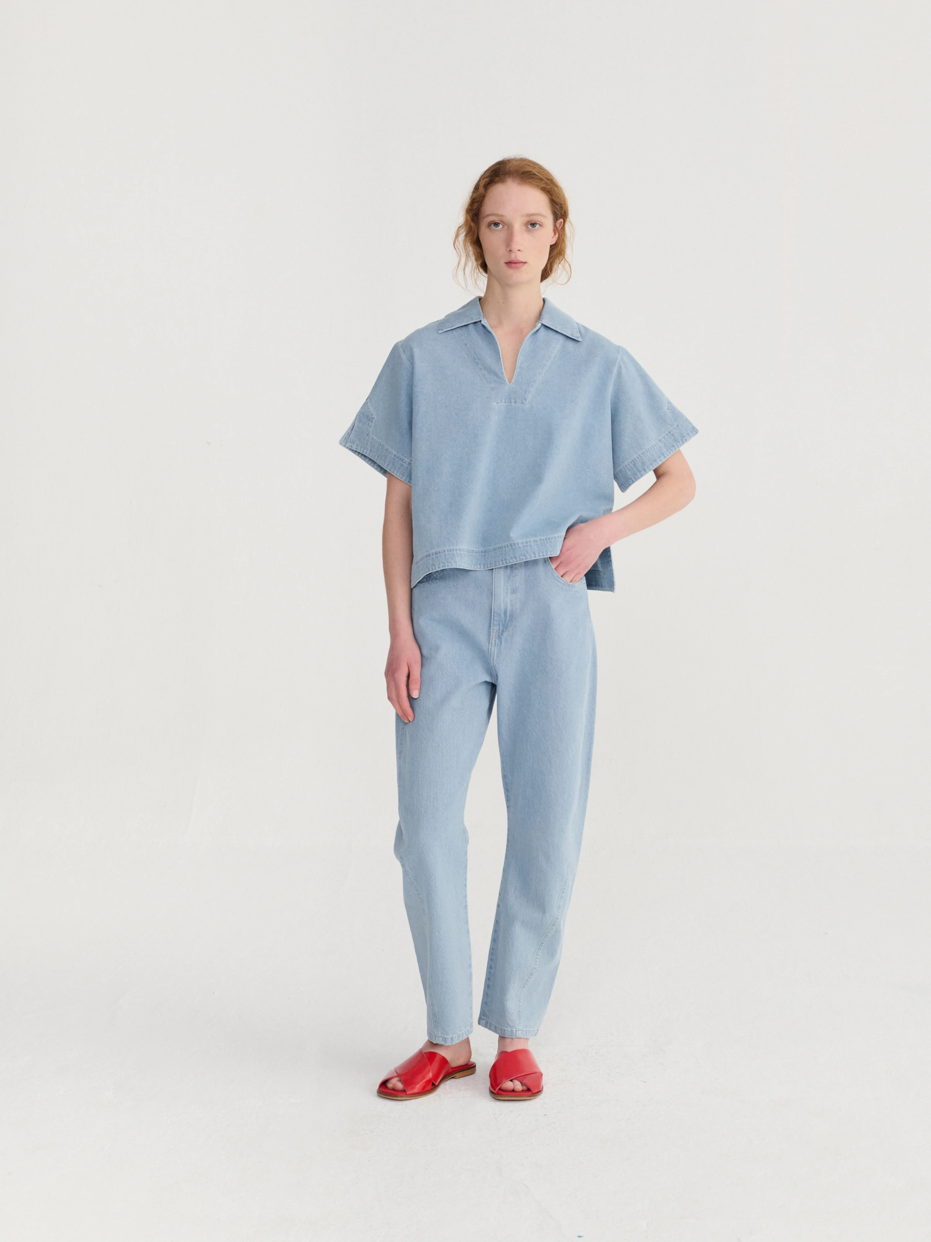 Bobo Choses Relaxed Denim Polo Shirt - Image 6