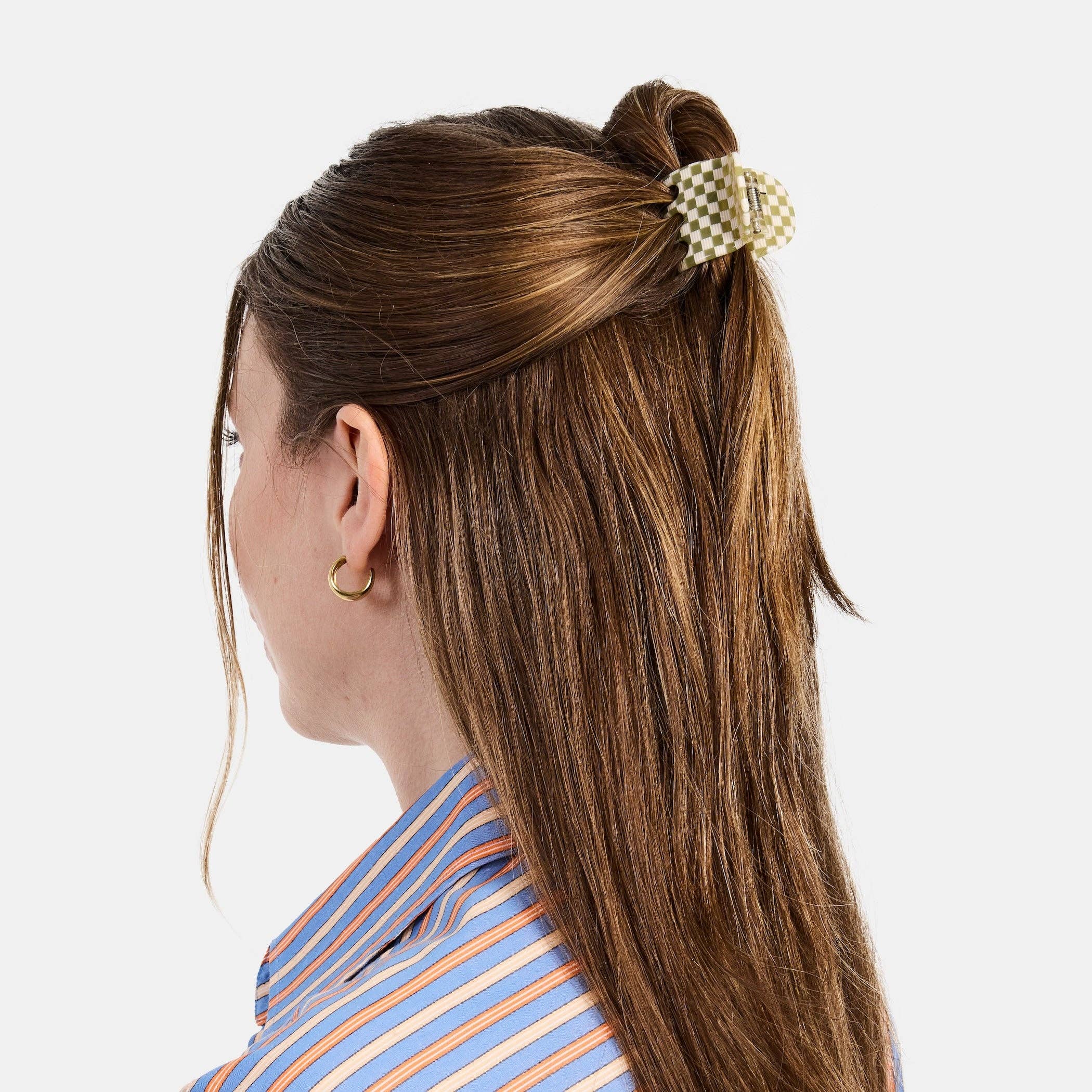CHUNKS - Midi Ursa Claw in Olive Check - Image 2