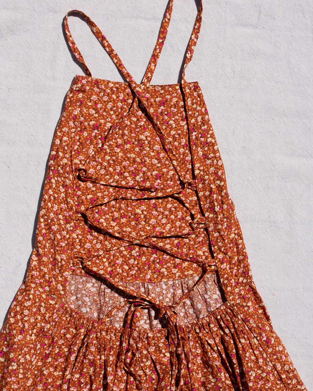 Coral Tie Back Maxi Dress - Image 11