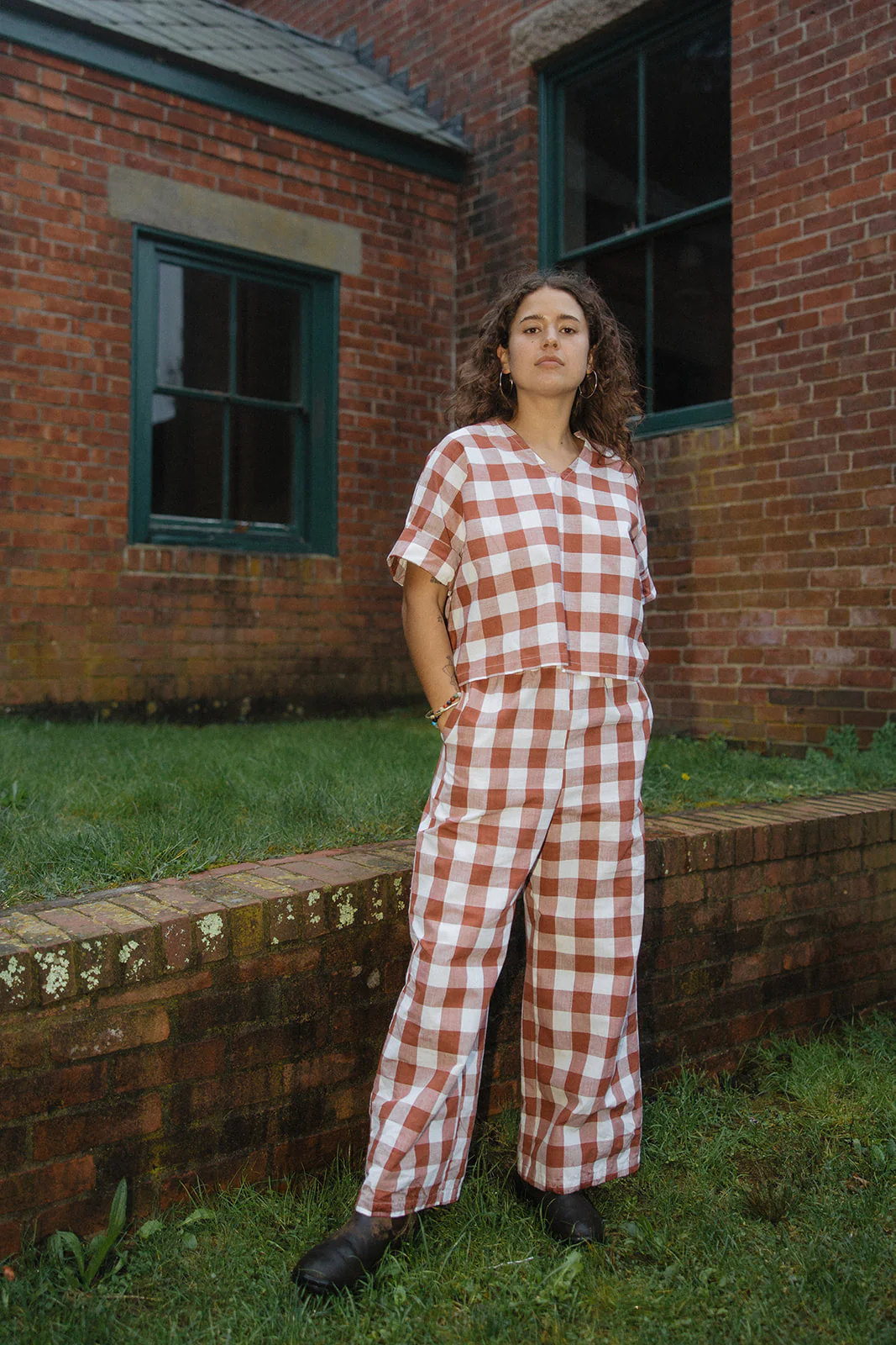 Cotton Checkered Bailey Boxy Top - Image 2