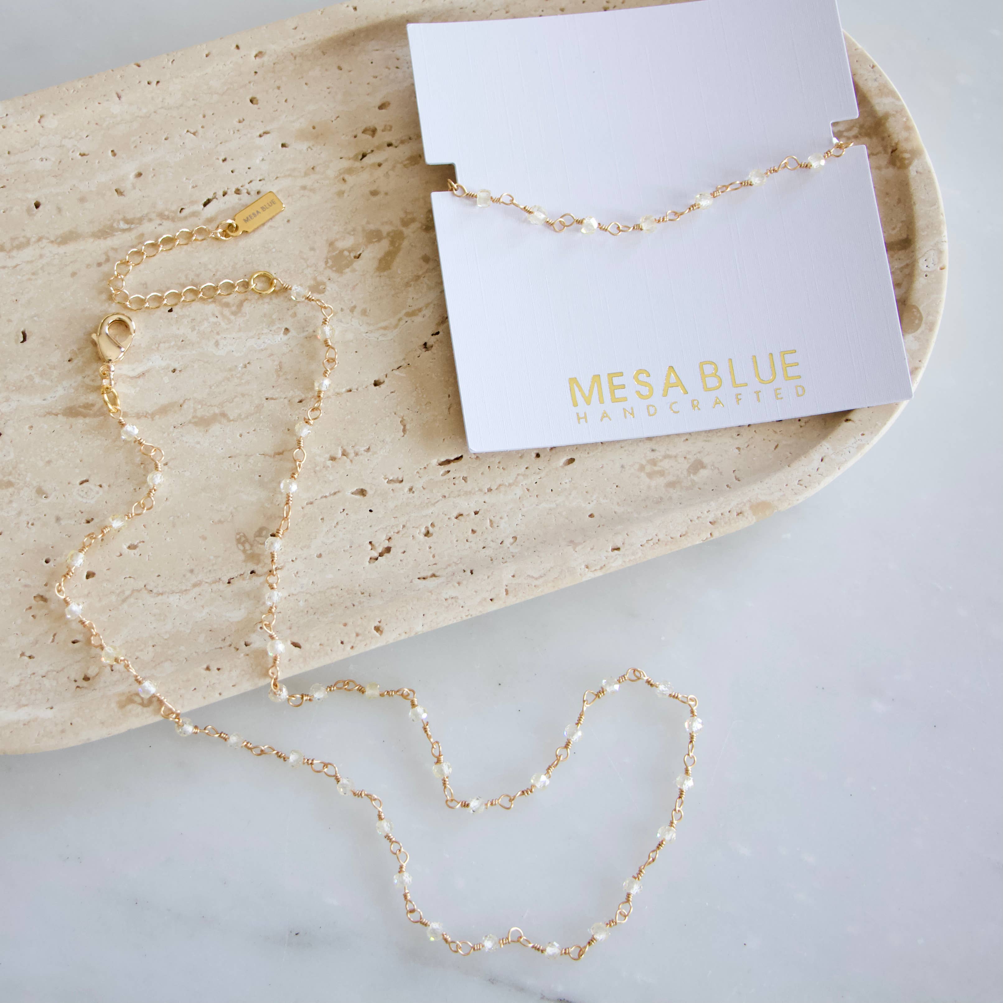 CZ Champagne Beaded Bracelet - Image 3
