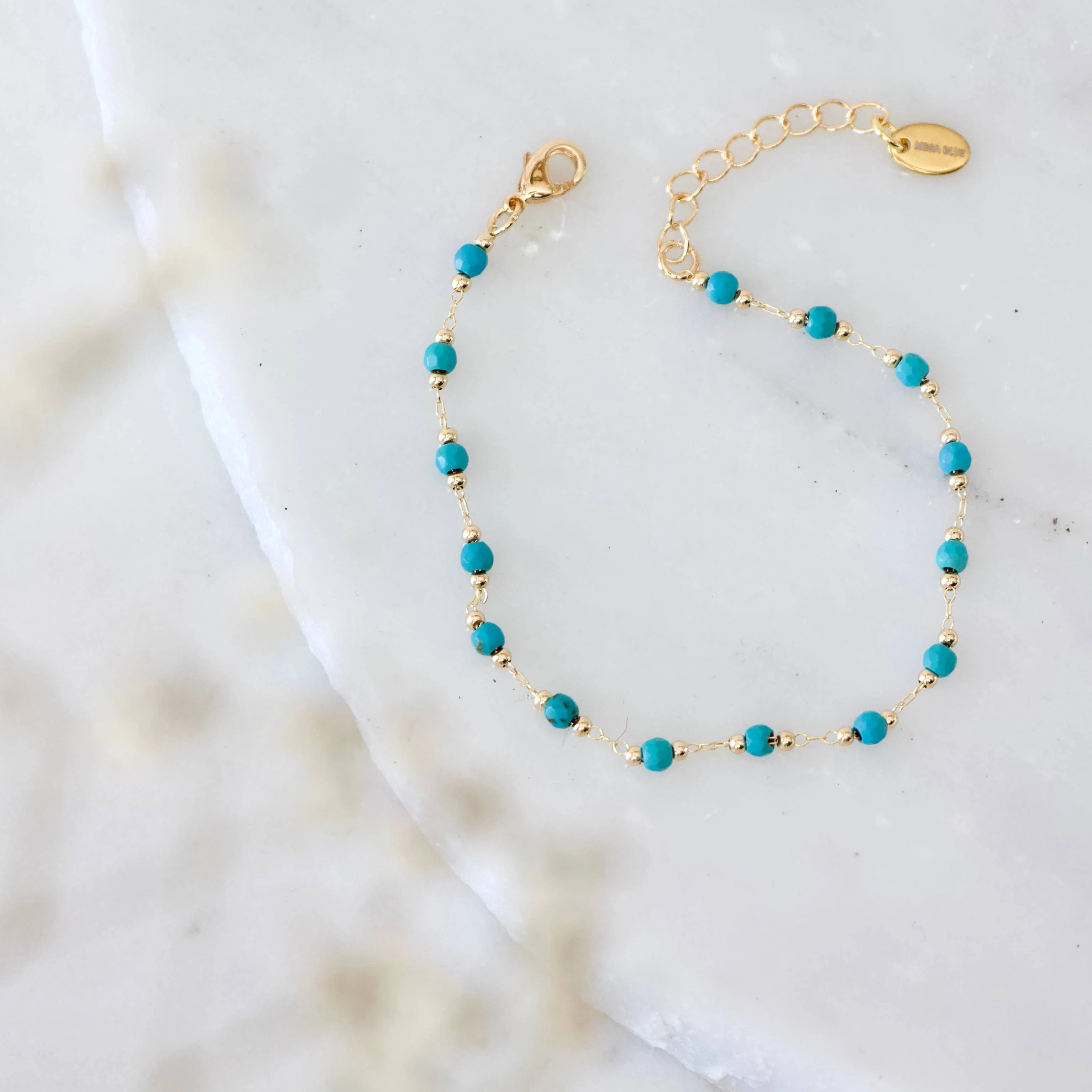 Faceted Turquoise Beaded Bracelet