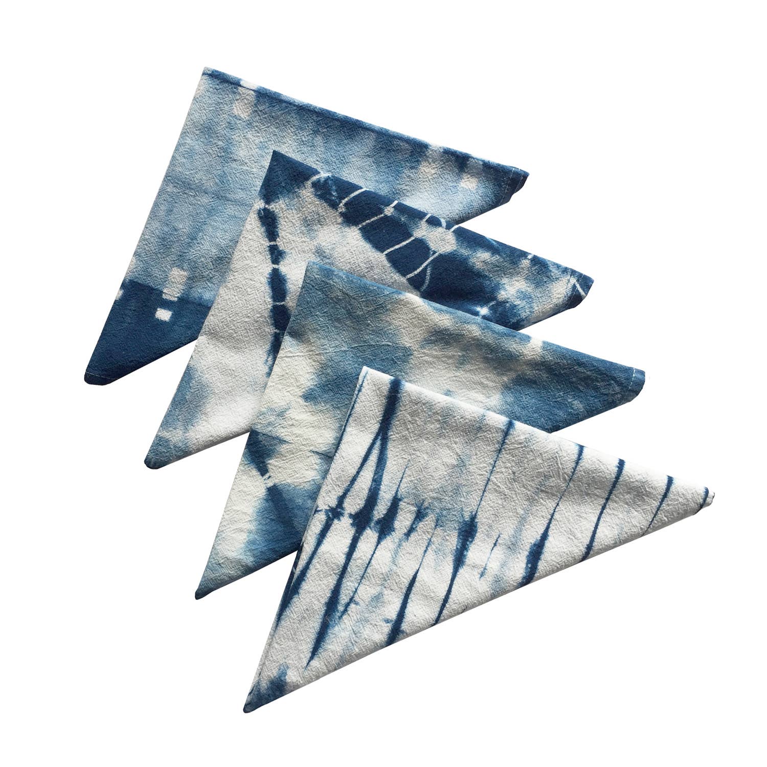 fiber + mud - Cloth Napkins Assorted Indigo Shibori - Image 3