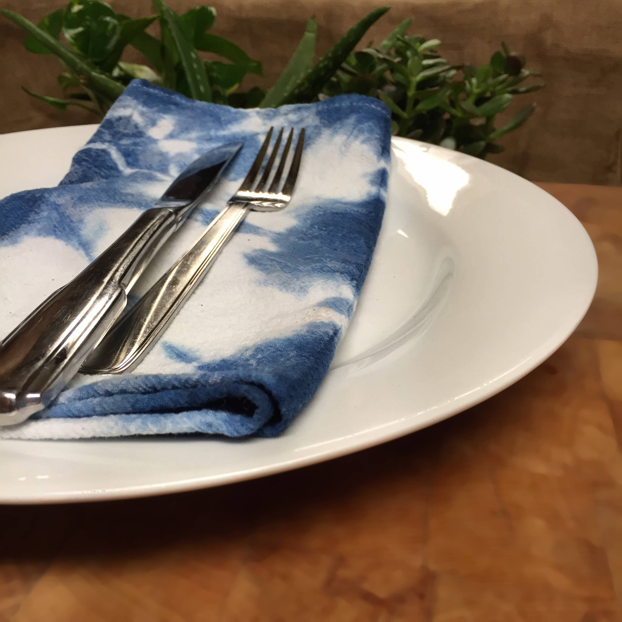 fiber + mud - Cloth Napkins Assorted Indigo Shibori - Image 5