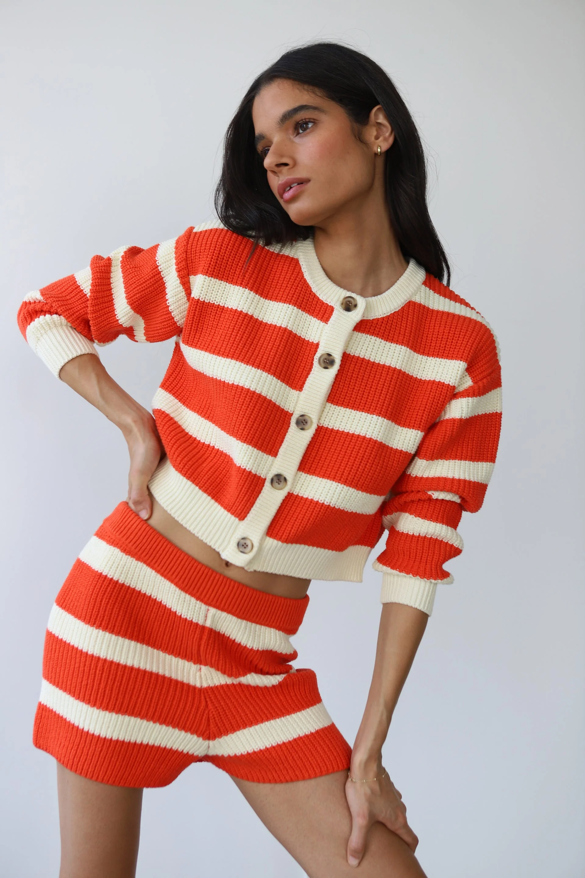 Fiona Cardigan - Poppy Stripe - Image 4