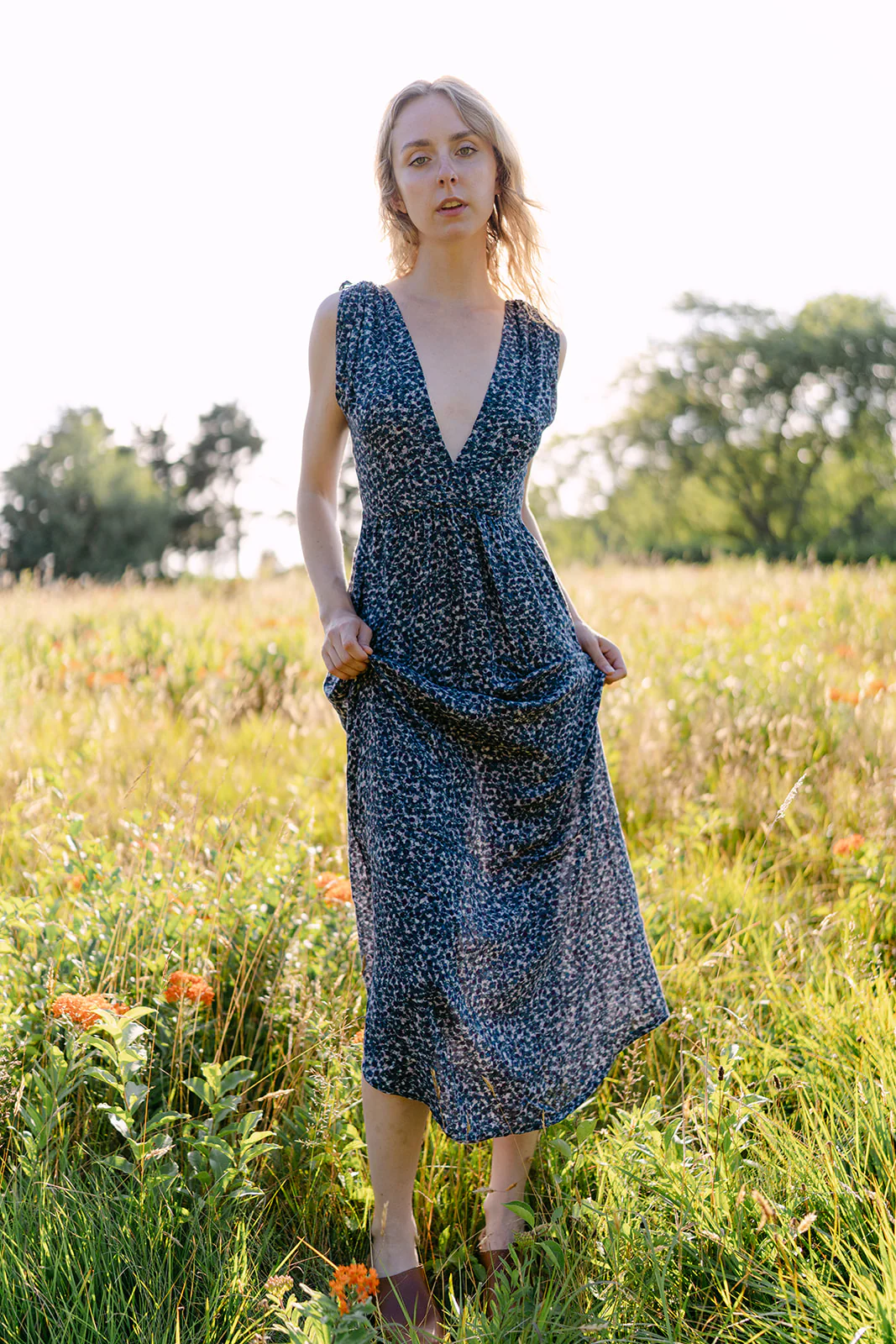 Frances Drawstring Print Maxi Dress - Image 3