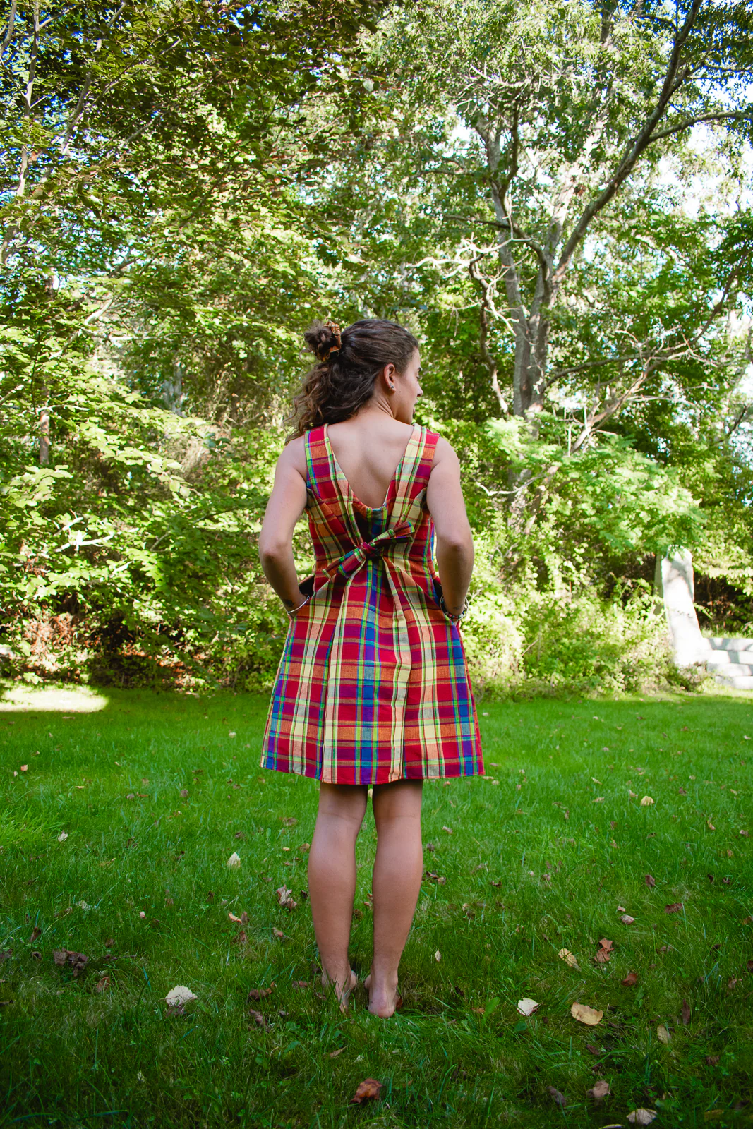 Gal Bright Plaid Mini Dress - Image 3