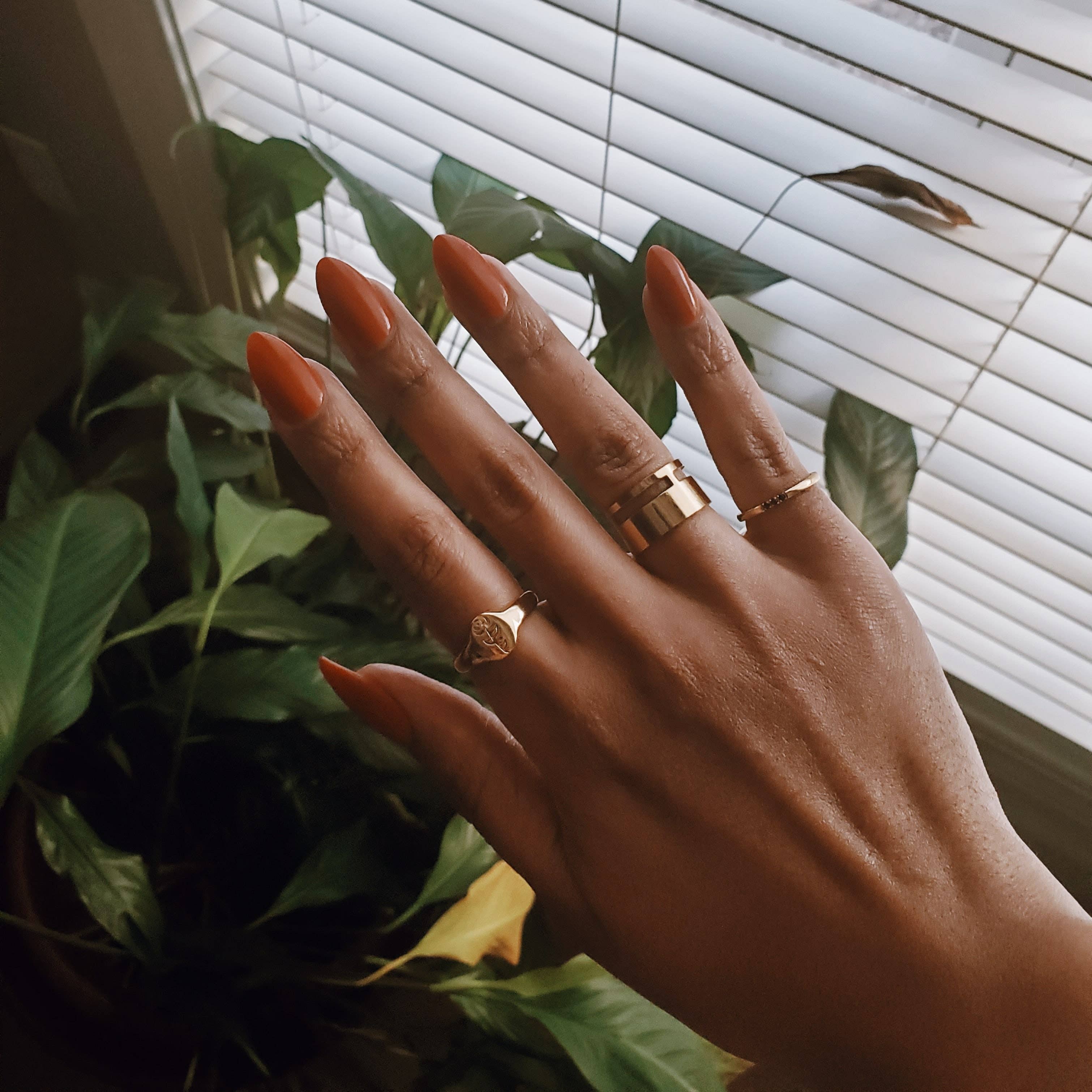 Gold Rose Signet Ring - Image 5