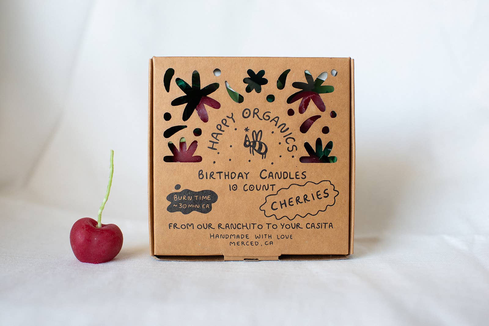 Happy Organics - Beeswax Cherry Birthday Candles: 5 - Image 3