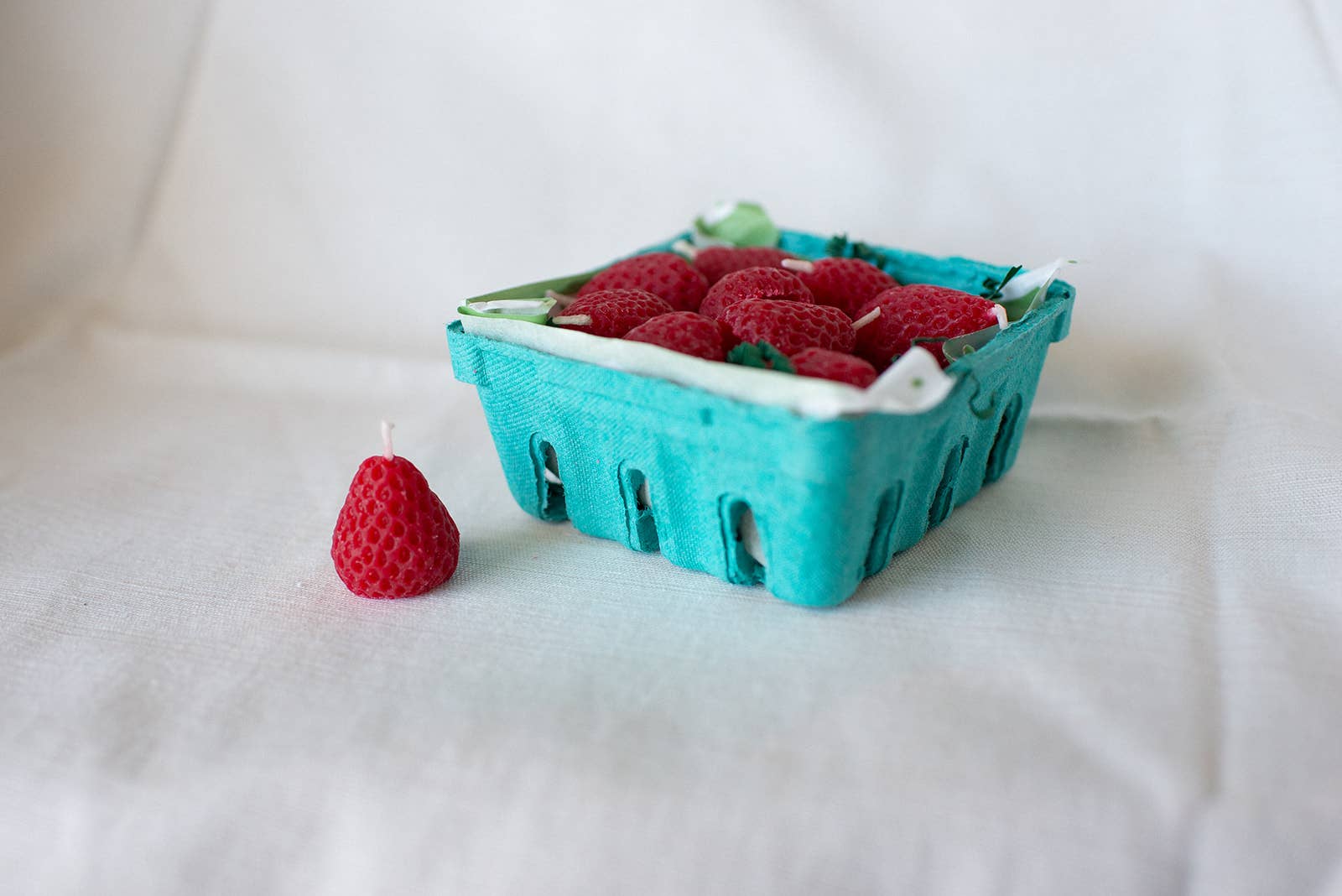 Happy Organics - Beeswax Strawberry Birthday Candles: 10 - Image 2