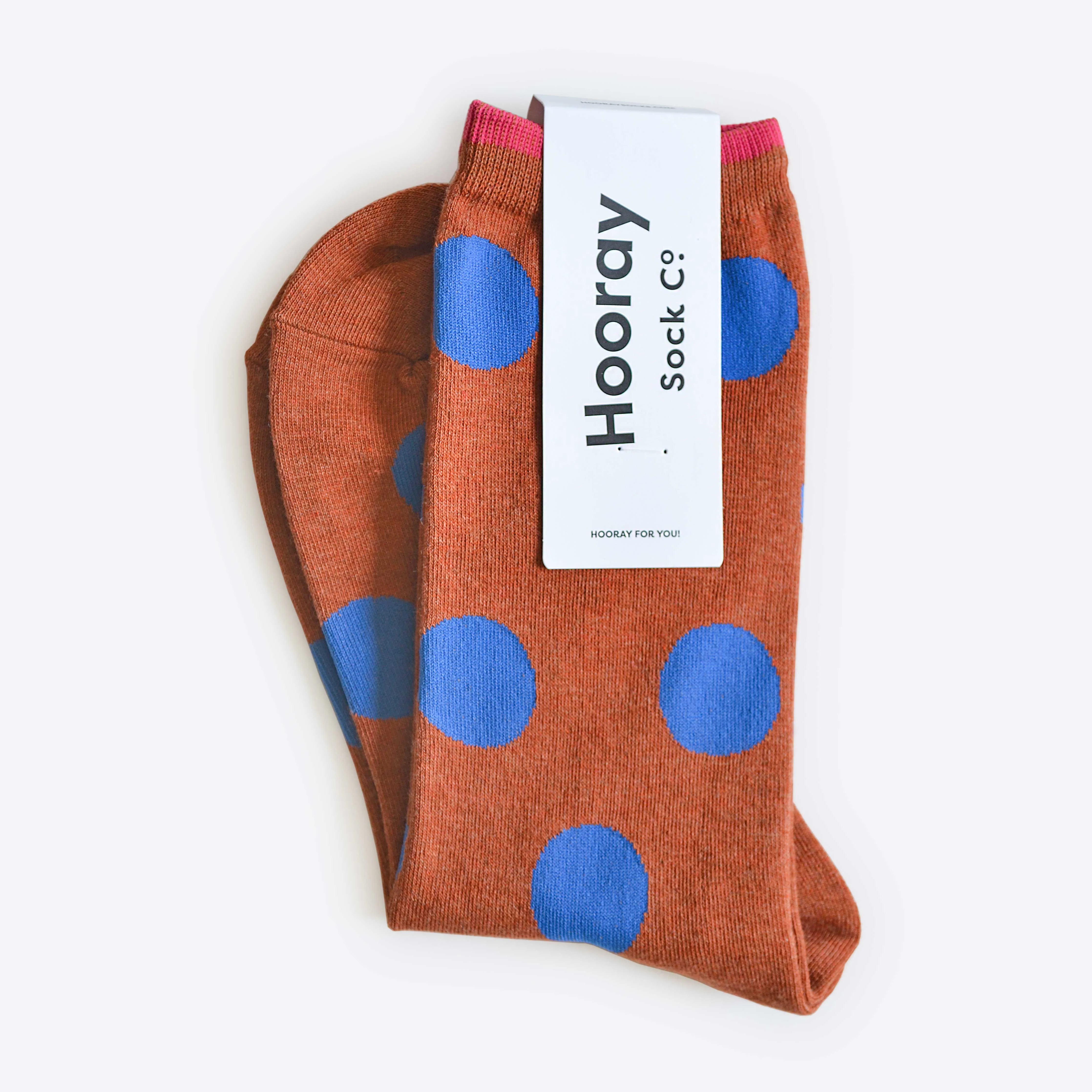 Hooray Sock Co. - Panhandle Polka Dot Crew Socks, Brown and Blue: Small (Women's 4 - 10) - Image 3