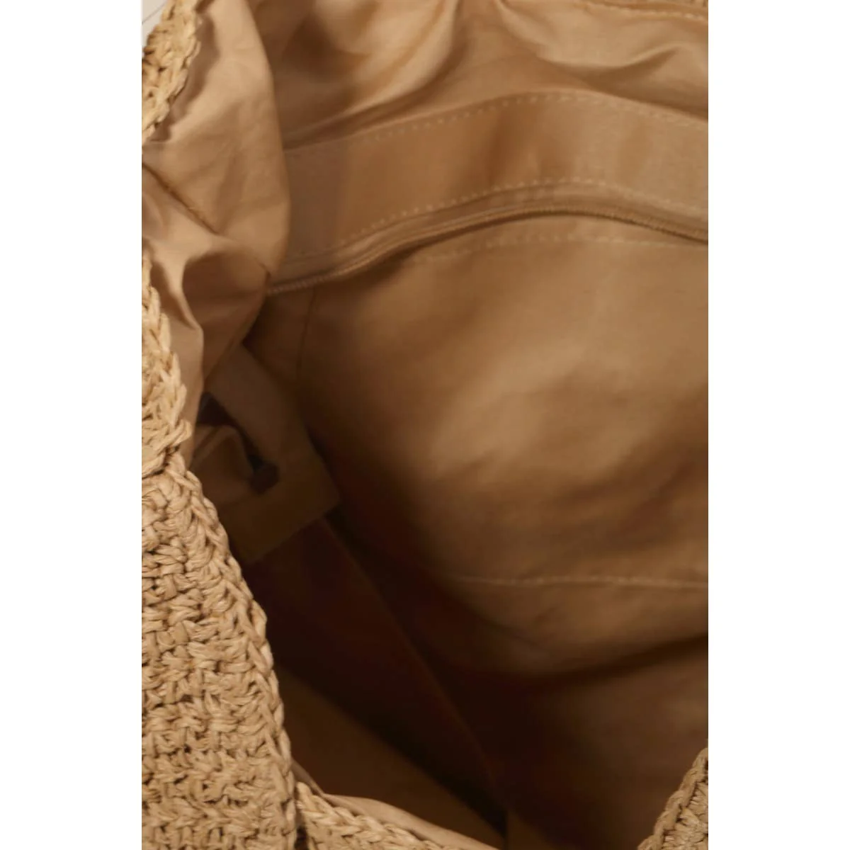 Intricate Straw Knit Tote Bag - Image 2