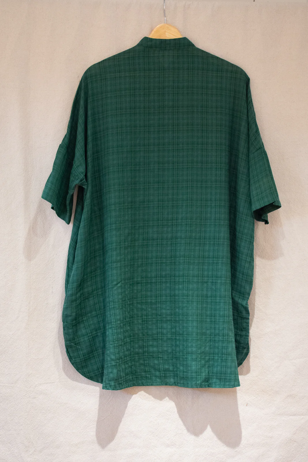 Lacy Green Plaid Tunic Shirtdress - Image 4