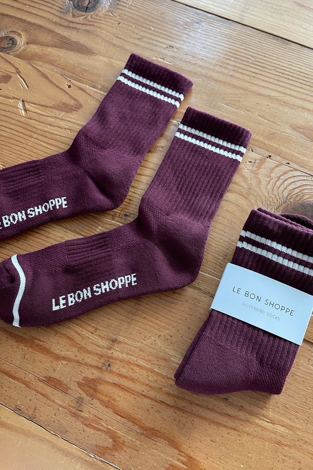 Le Bon Shoppe - Boyfriend Socks - Maroon - Image 3
