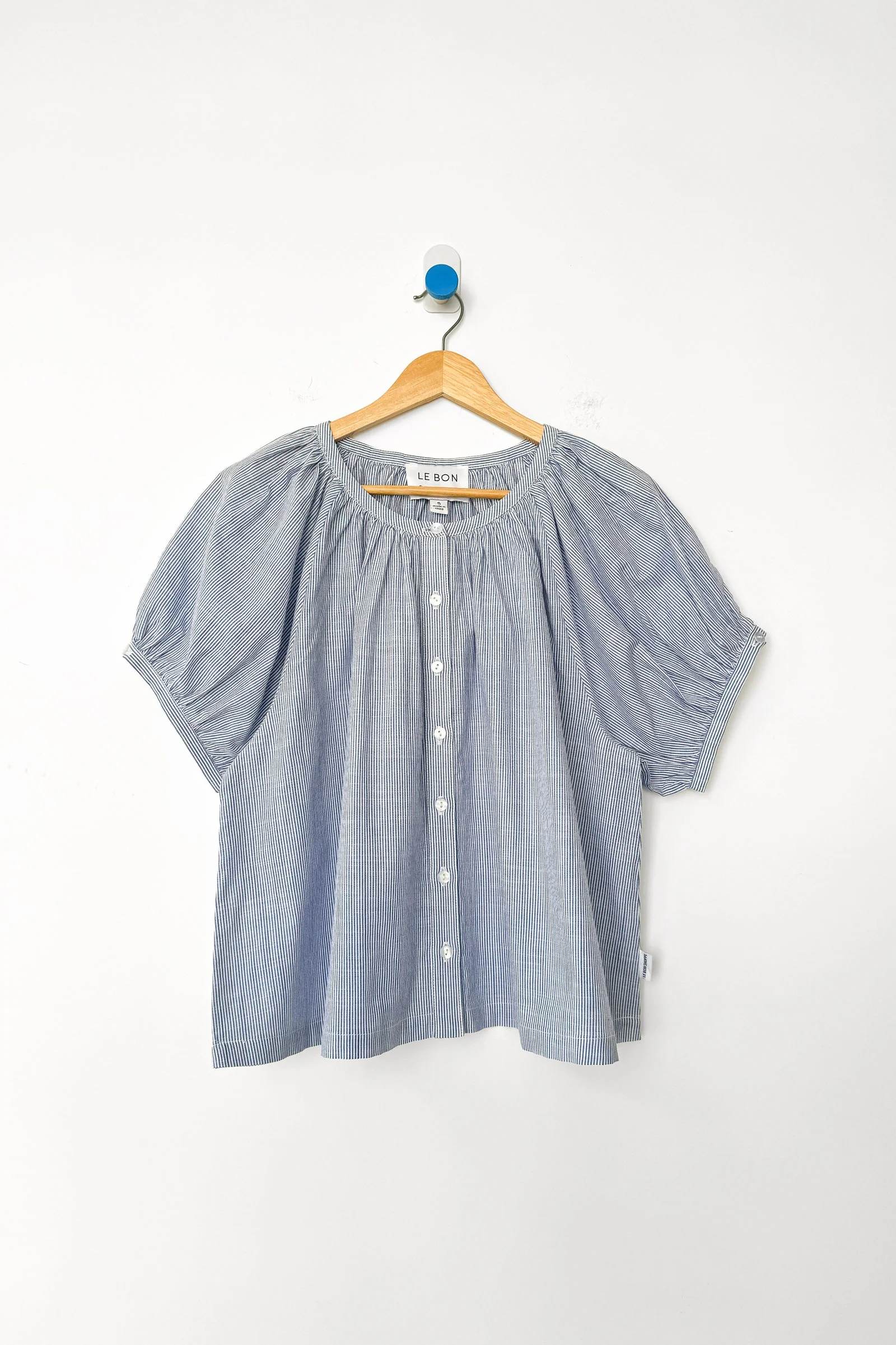 Le Bon Shoppe - Emily Short Sleeve Blue Stripe Top - Image 4