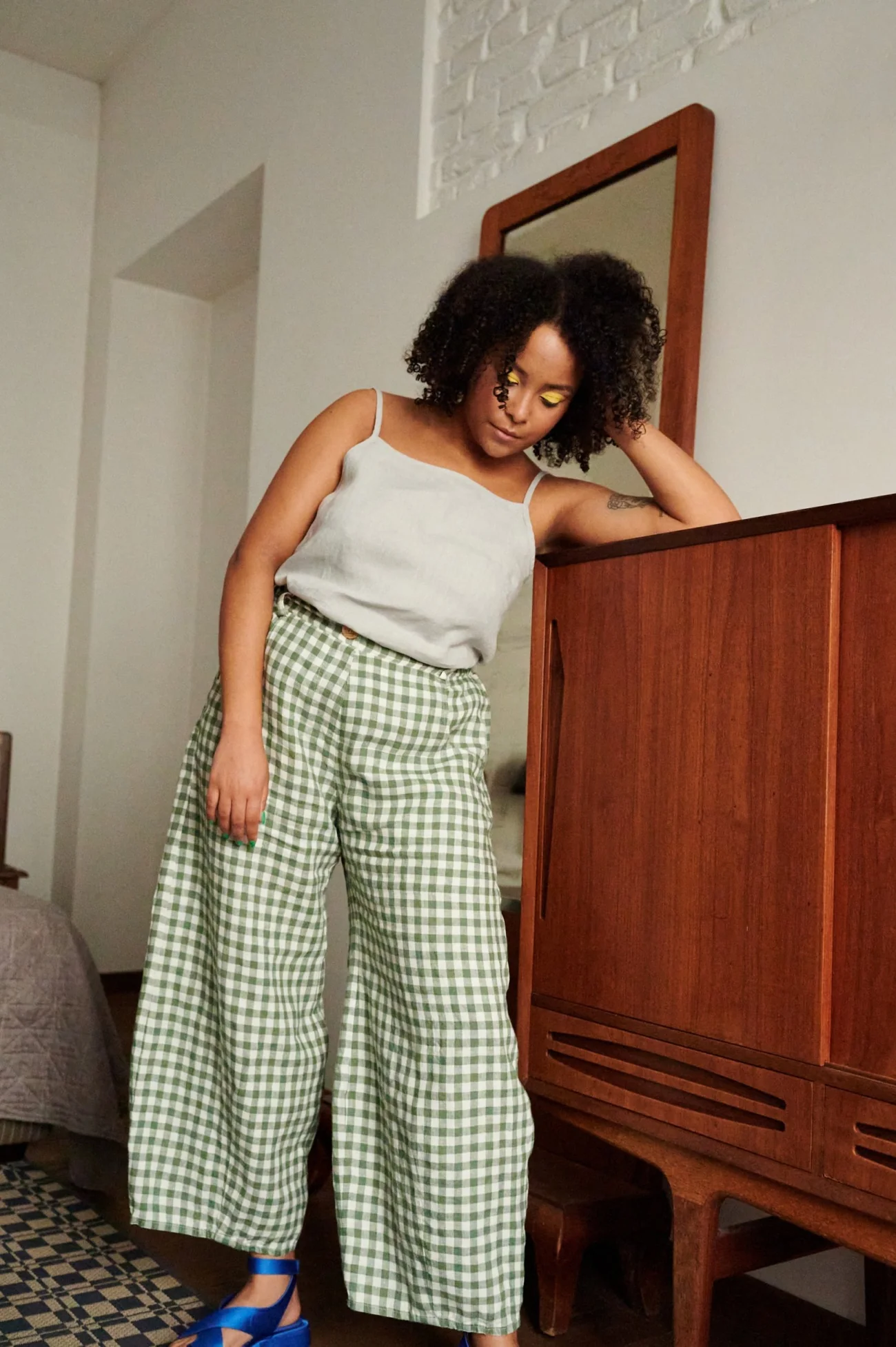 Linenfox Frankie Gingham Linen Pants - Image 11