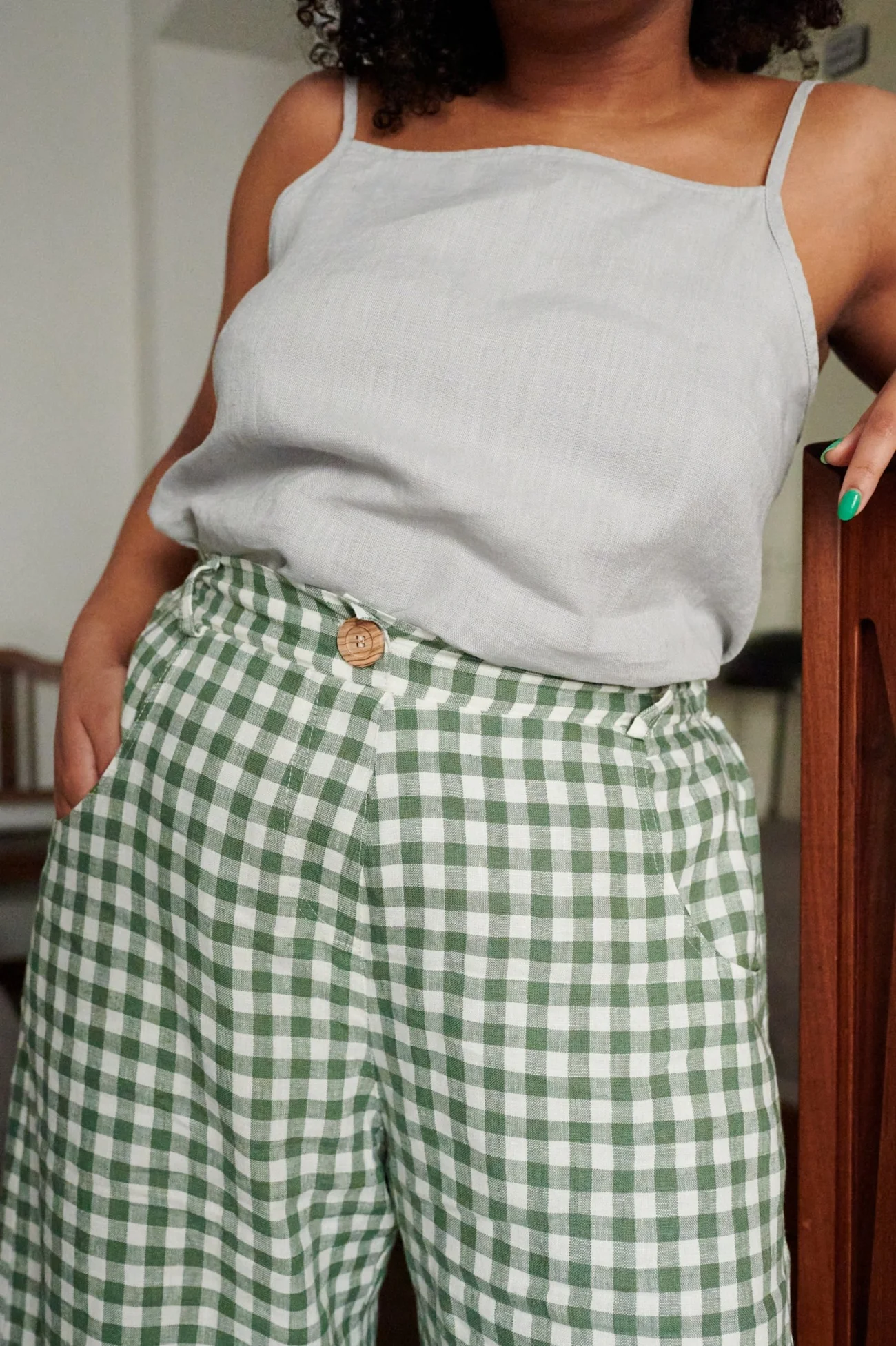 Linenfox Frankie Gingham Linen Pants - Image 14