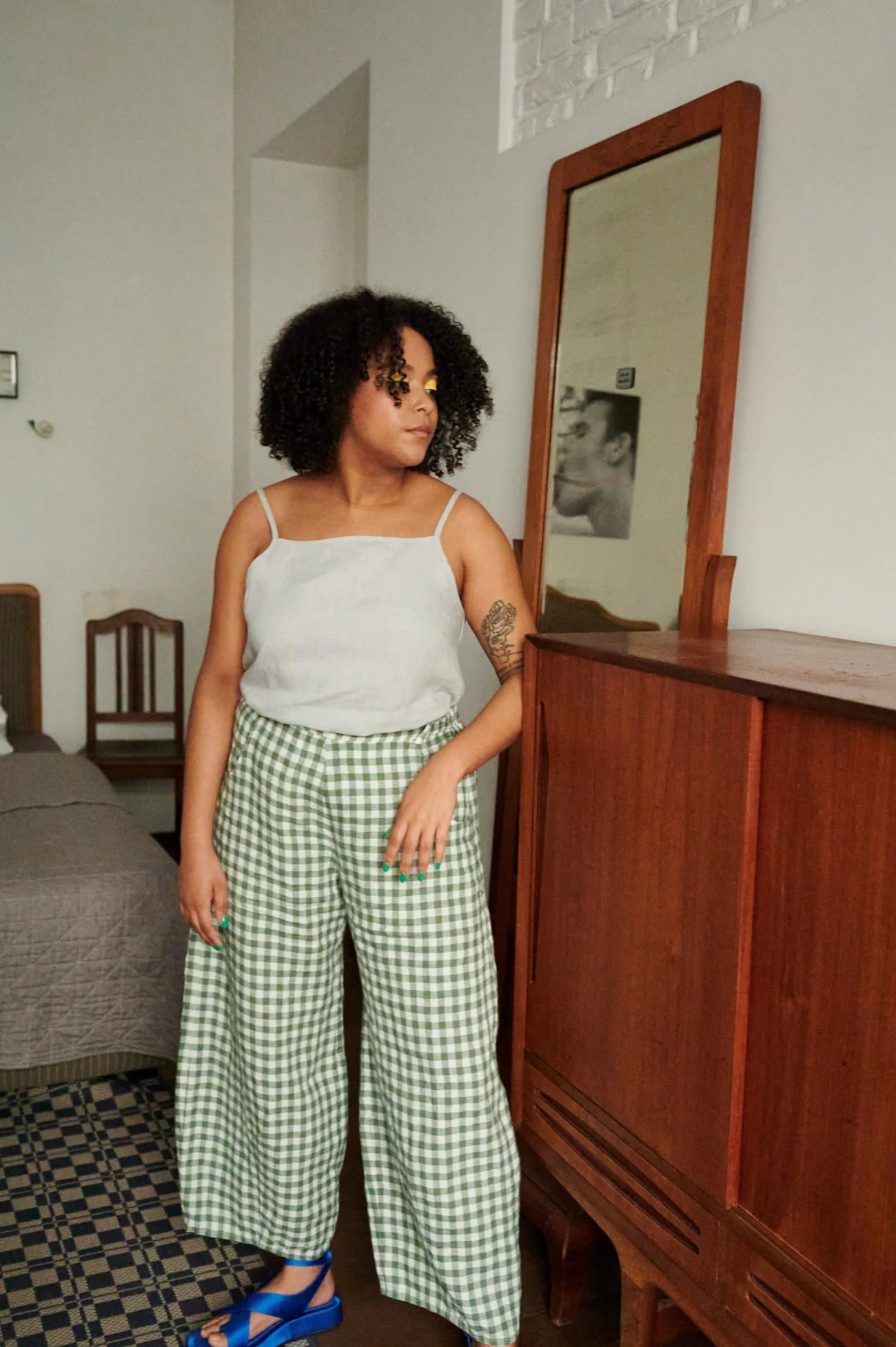 Linenfox Frankie Gingham Linen Pants - Image 15