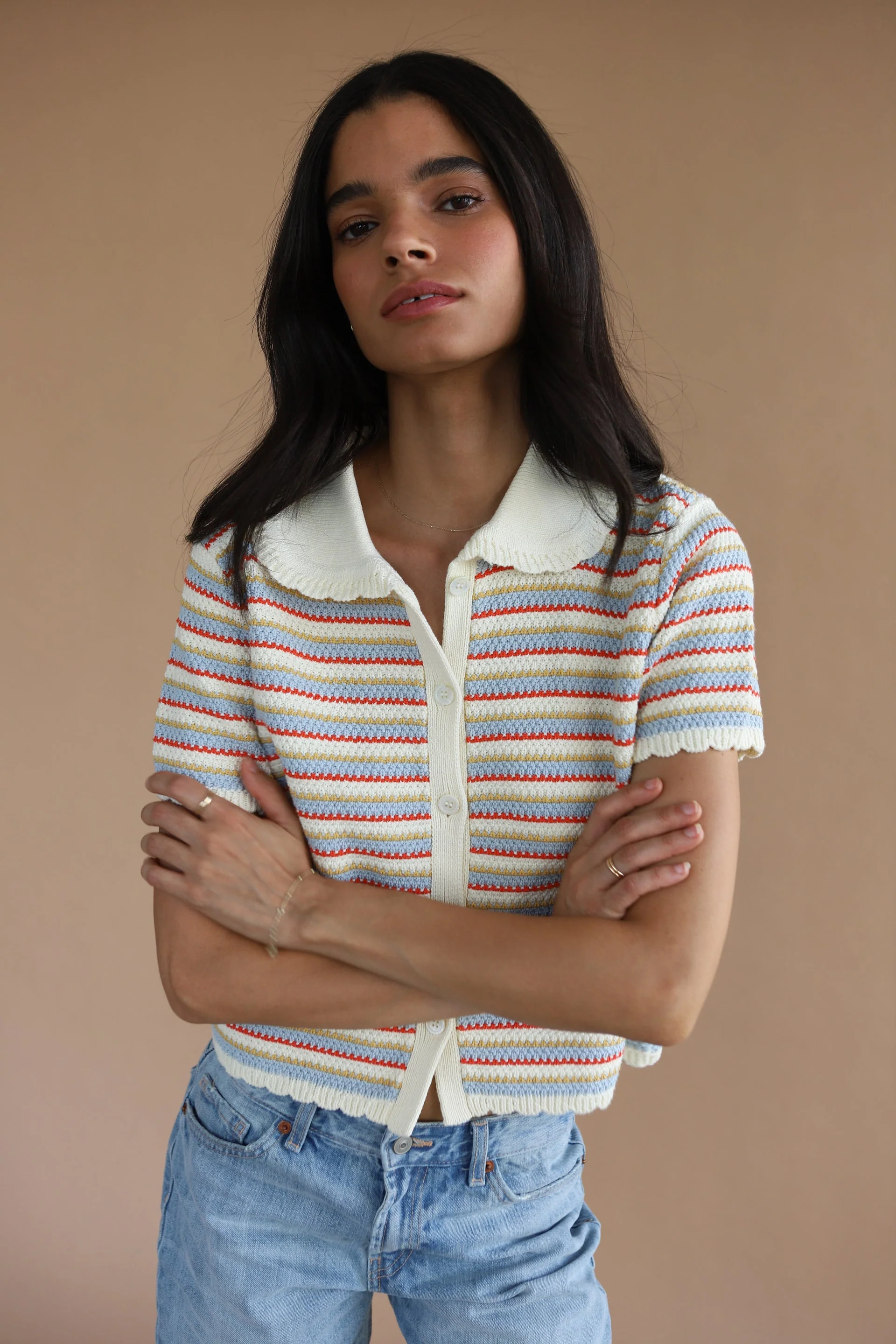 Mai Crochet Polo - Creme - Image 4