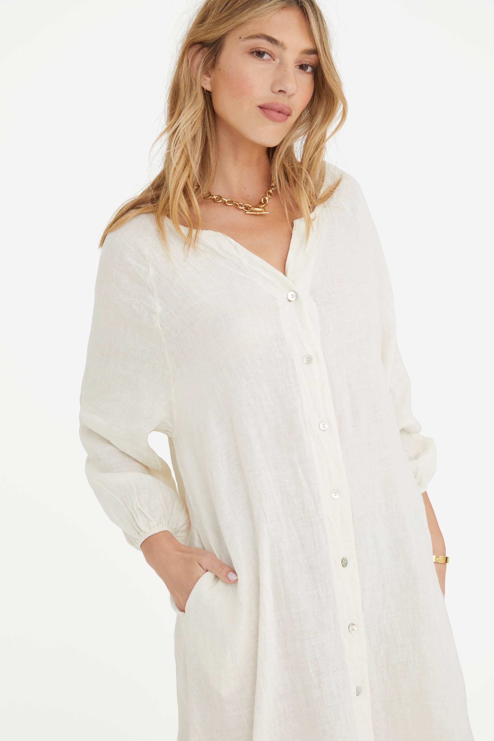 Marché - The Camille Dress in Ecru - Image 3