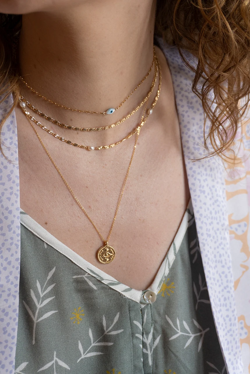 Baby Link Chain with Evil Eye Necklace - Image 3