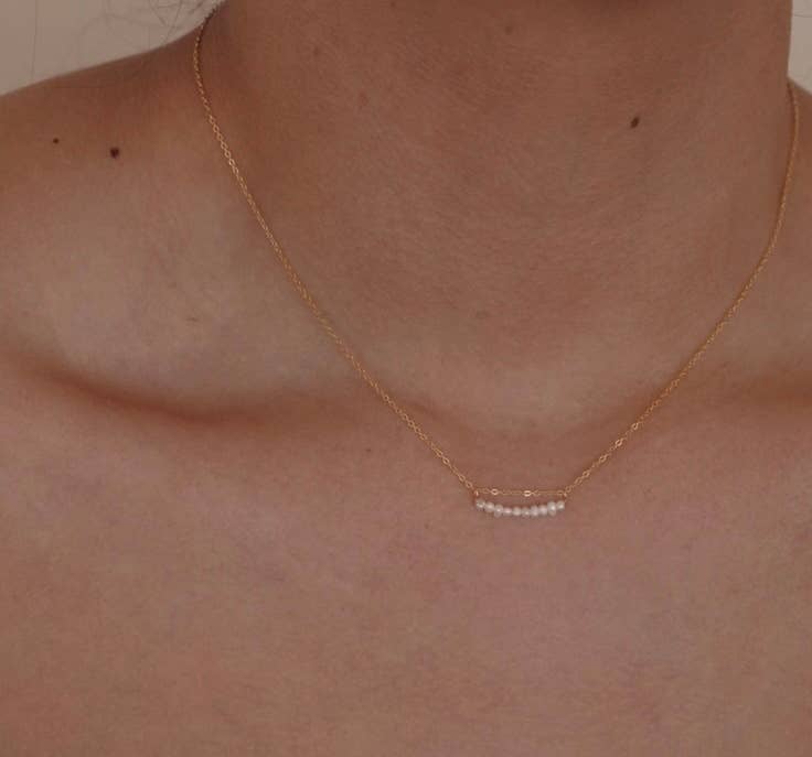 Pearl Bar Necklace - Image 2
