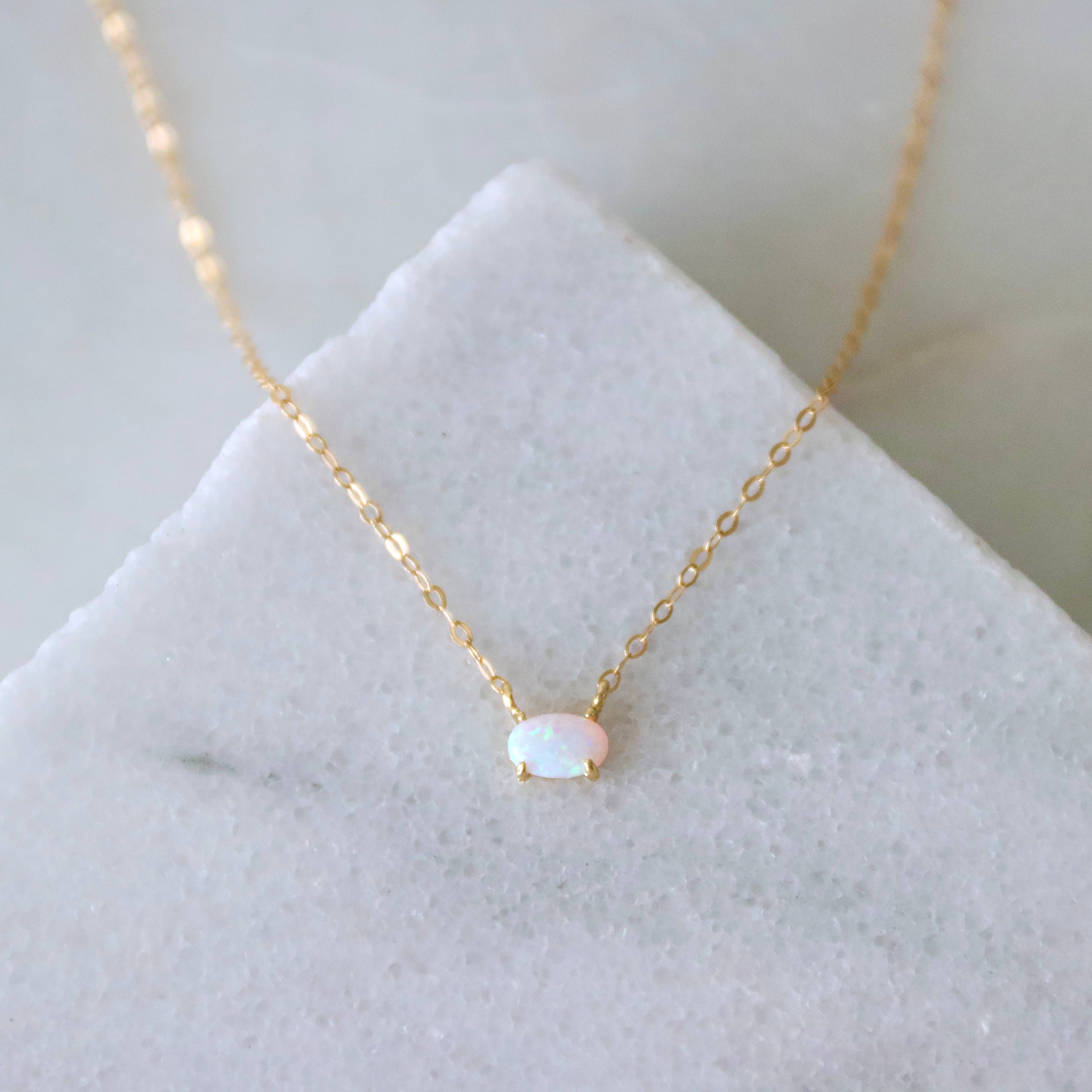 Mini Oval Opal Necklace - Image 5