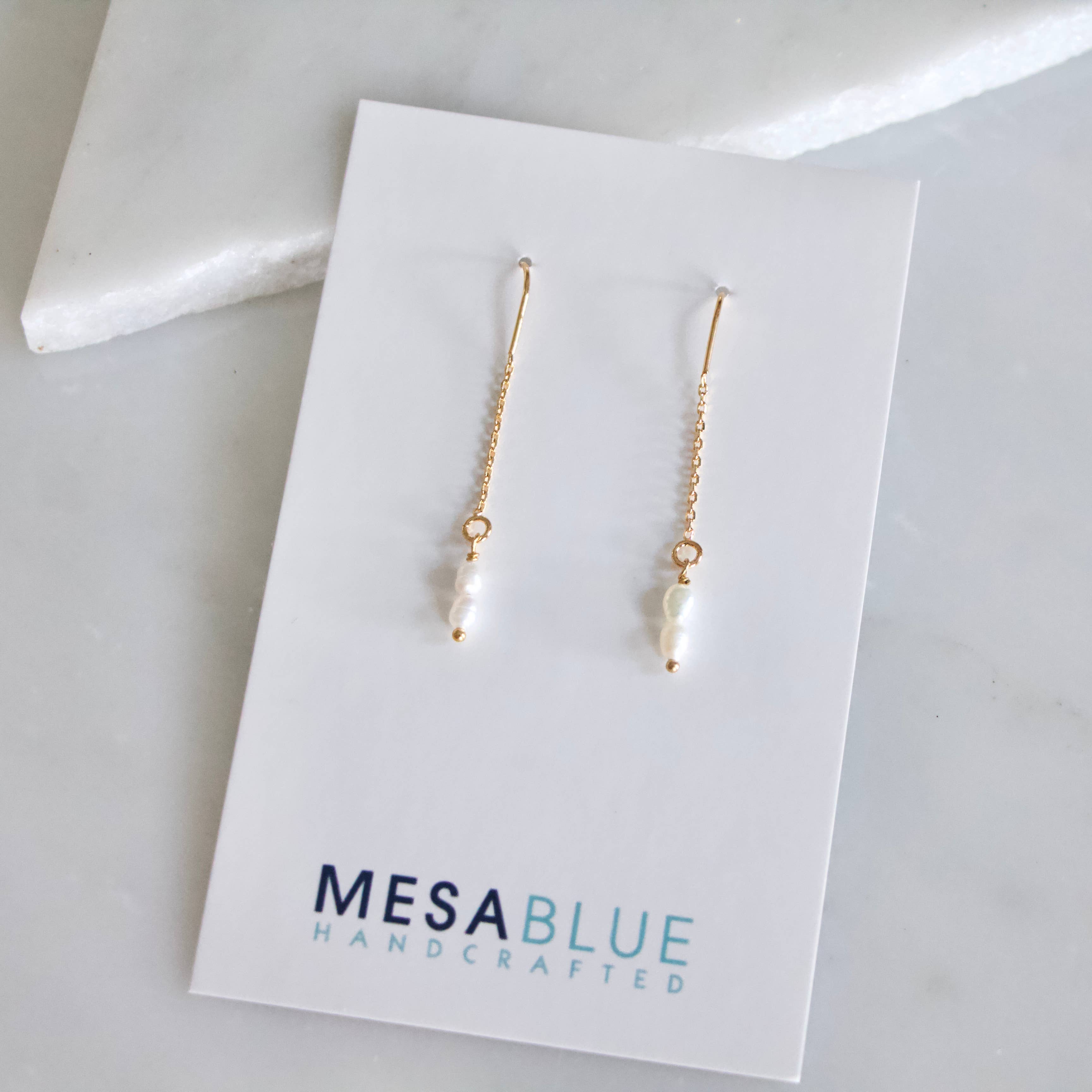 Pearl Threader Earrings  - Image 3